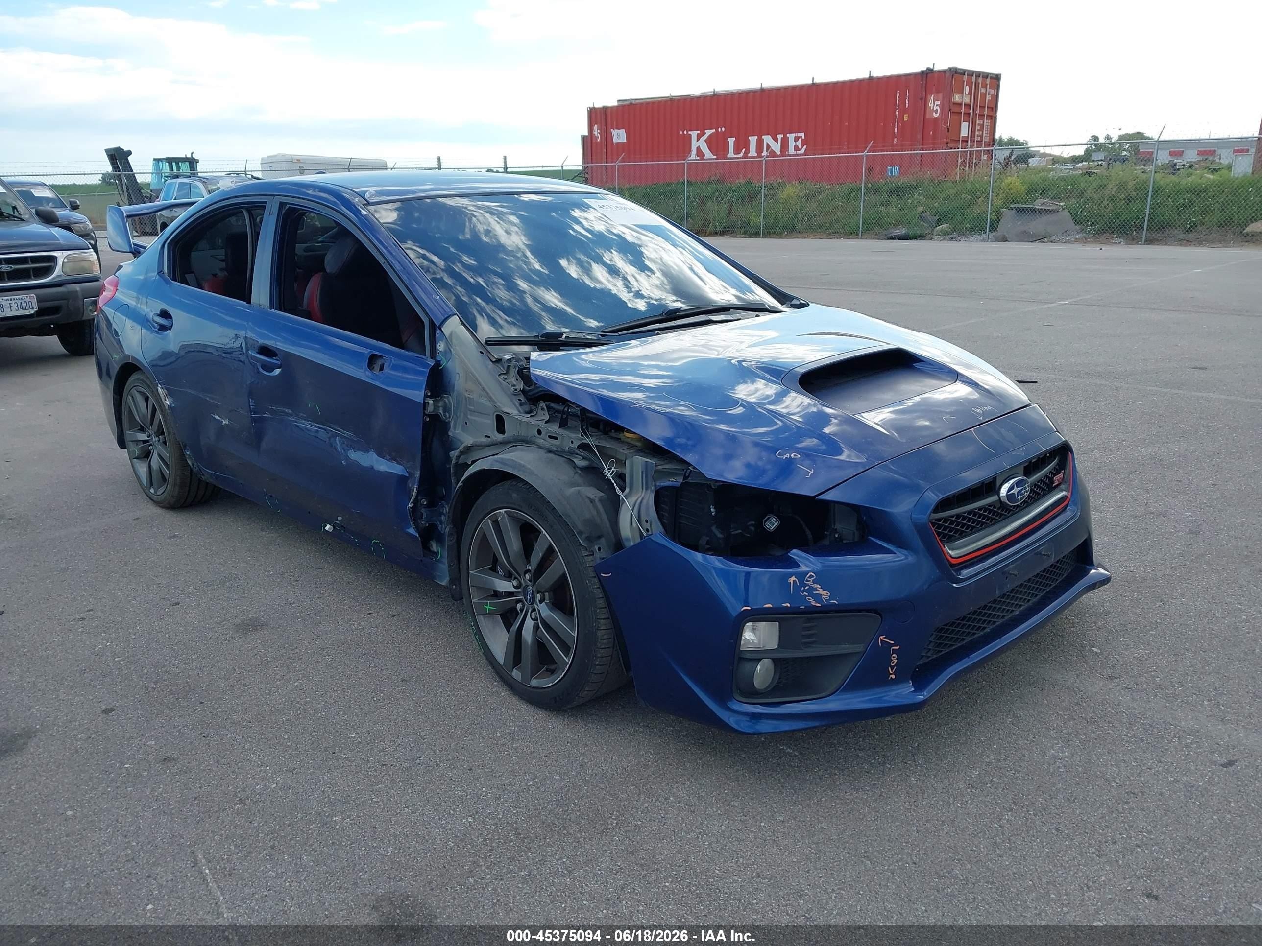 2015 Subaru Wrx Sti   Blue vin: JF1VA2P60F9823837