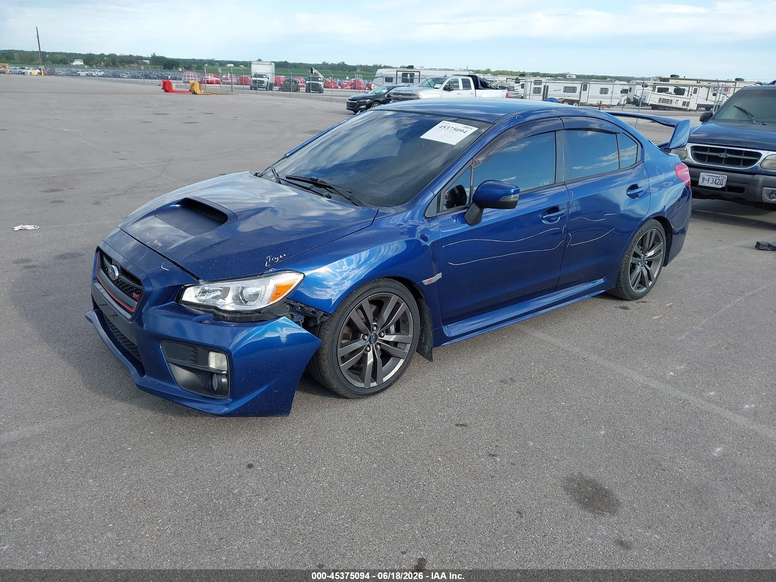 2015 Subaru Wrx Sti   Blue vin: JF1VA2P60F9823837