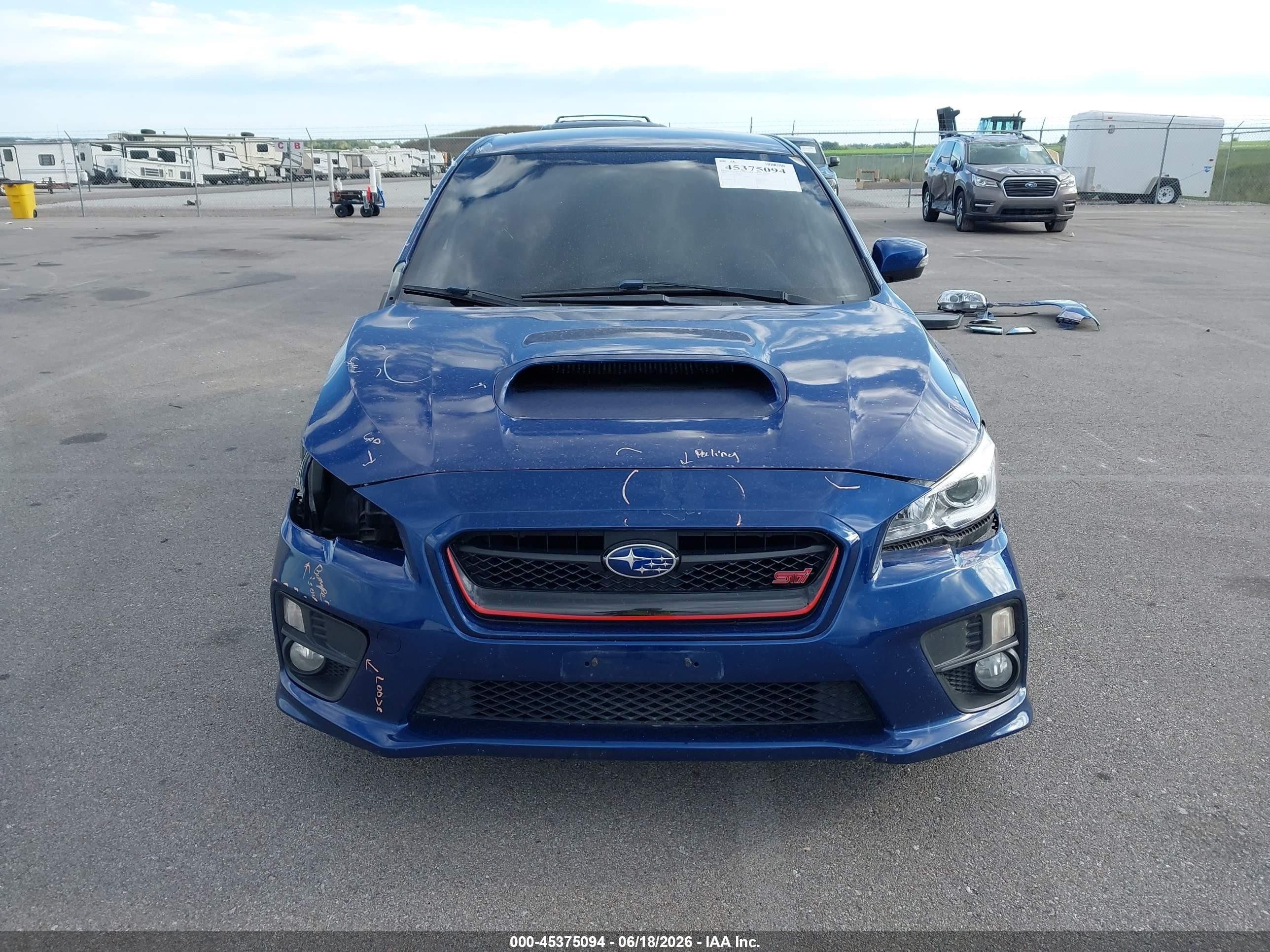 2015 Subaru Wrx Sti   Blue vin: JF1VA2P60F9823837
