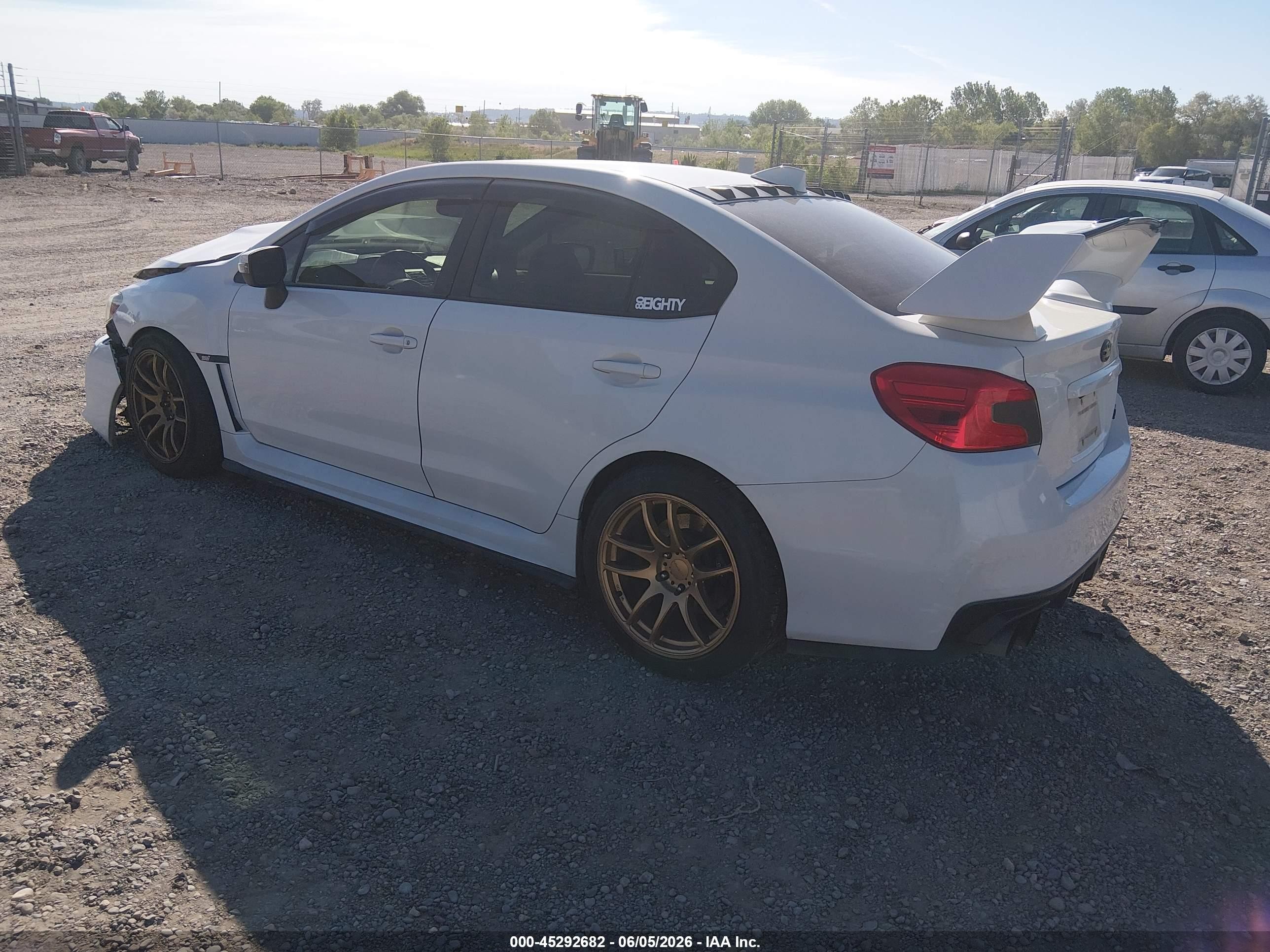 2015 Subaru Wrx Sti   White vin: JF1VA2P66F9814298