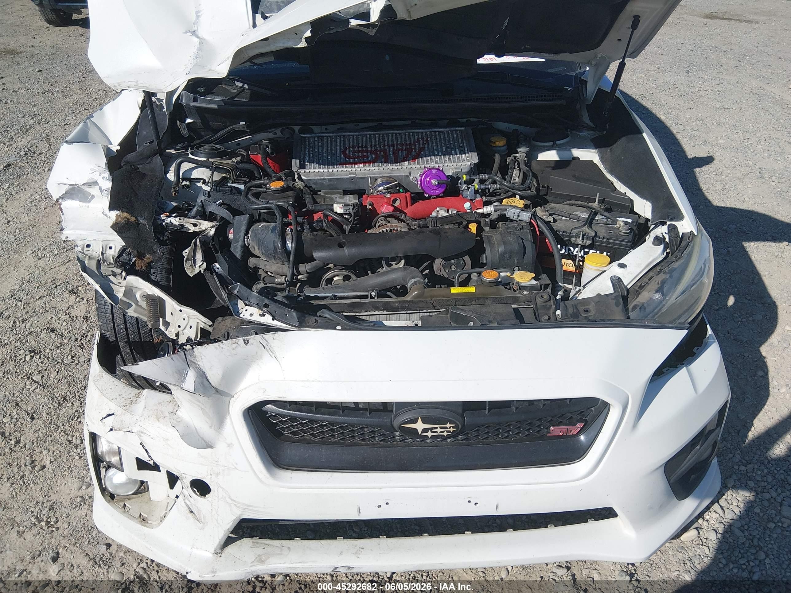 2015 Subaru Wrx Sti   White vin: JF1VA2P66F9814298