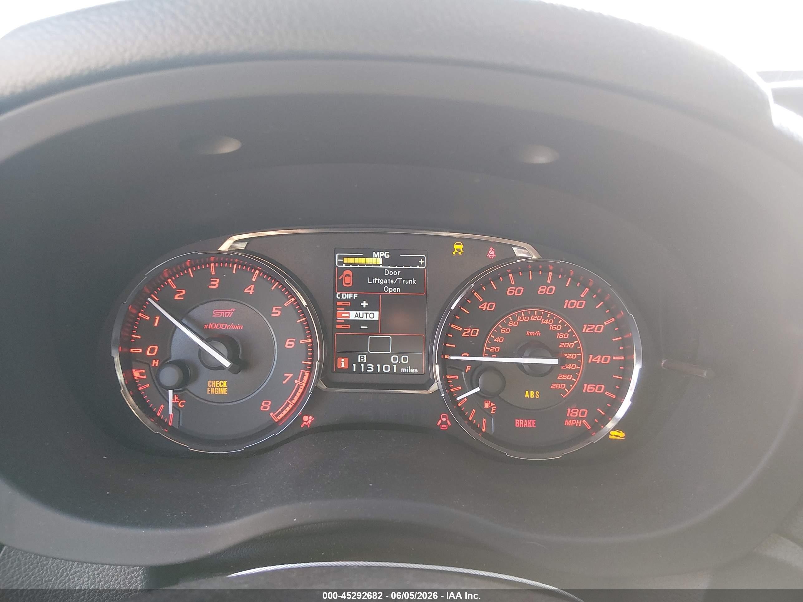 2015 Subaru Wrx Sti   White vin: JF1VA2P66F9814298