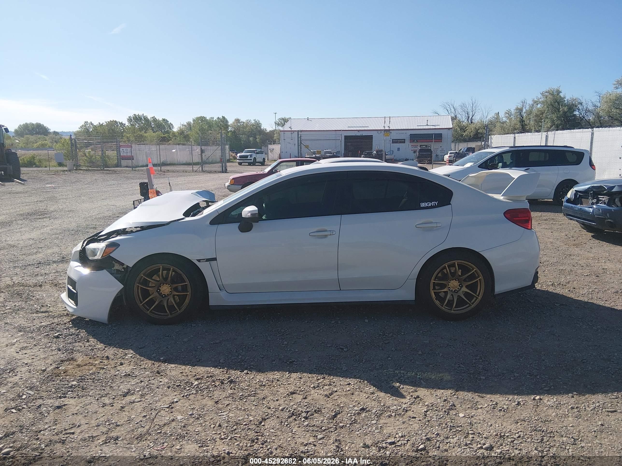 2015 Subaru Wrx Sti   White vin: JF1VA2P66F9814298