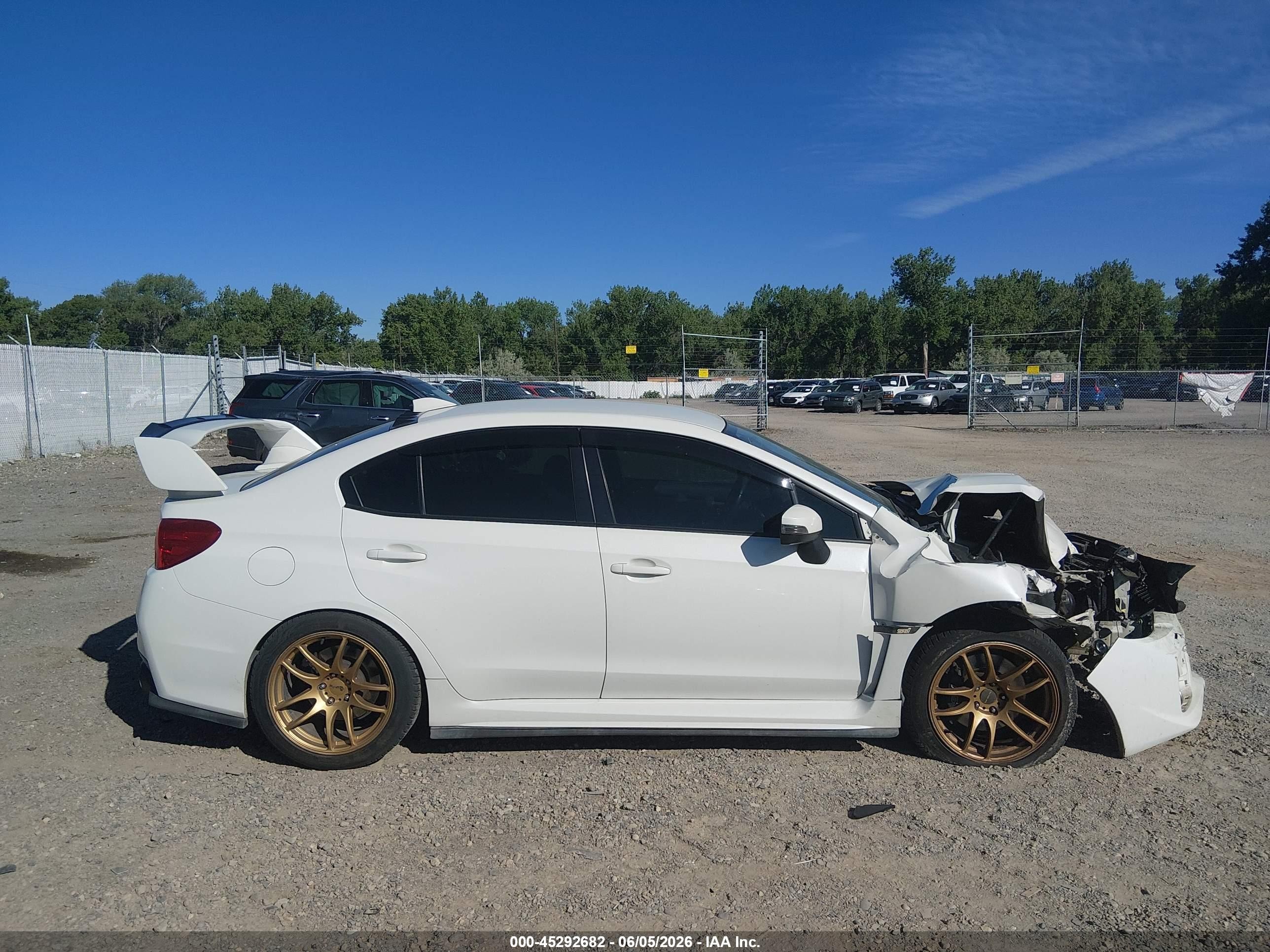 2015 Subaru Wrx Sti   White vin: JF1VA2P66F9814298