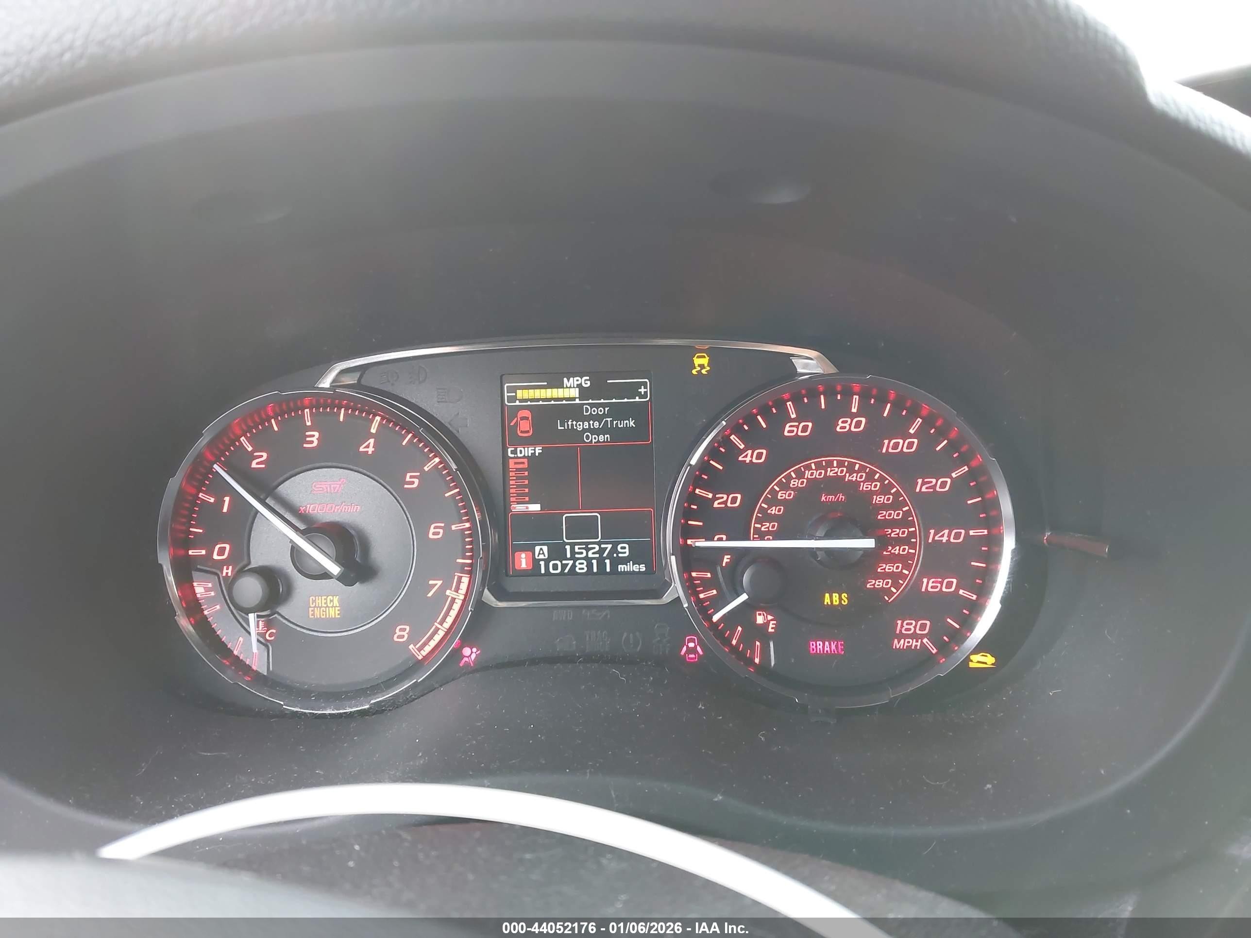 2015 Subaru Wrx Sti   White vin: JF1VA2P66F9817816