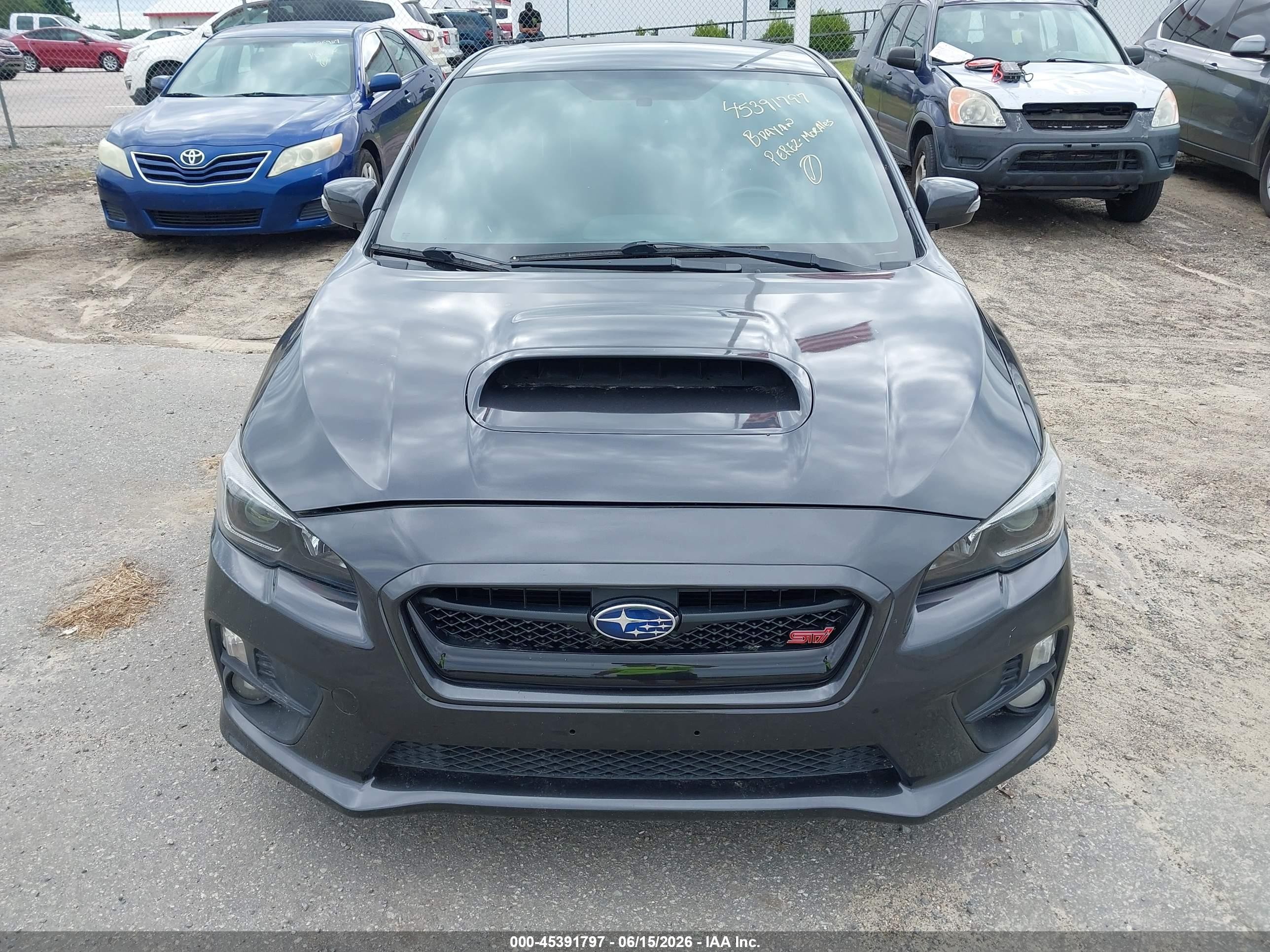2015 Subaru Wrx Sti Gray vin: JF1VA2P69F9806857