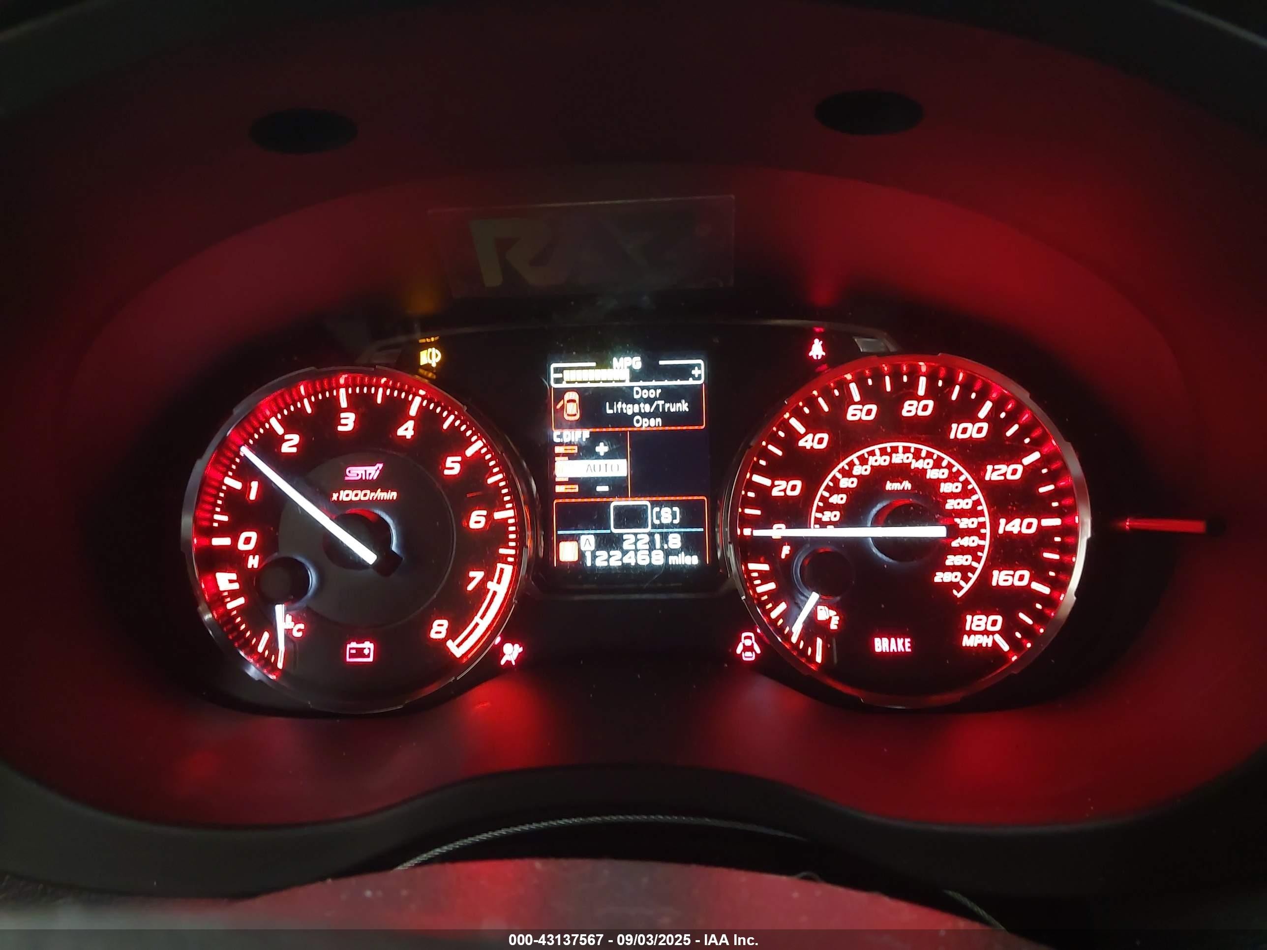 2015 Subaru Wrx Sti Limited Blue vin: JF1VA2S60F9818385