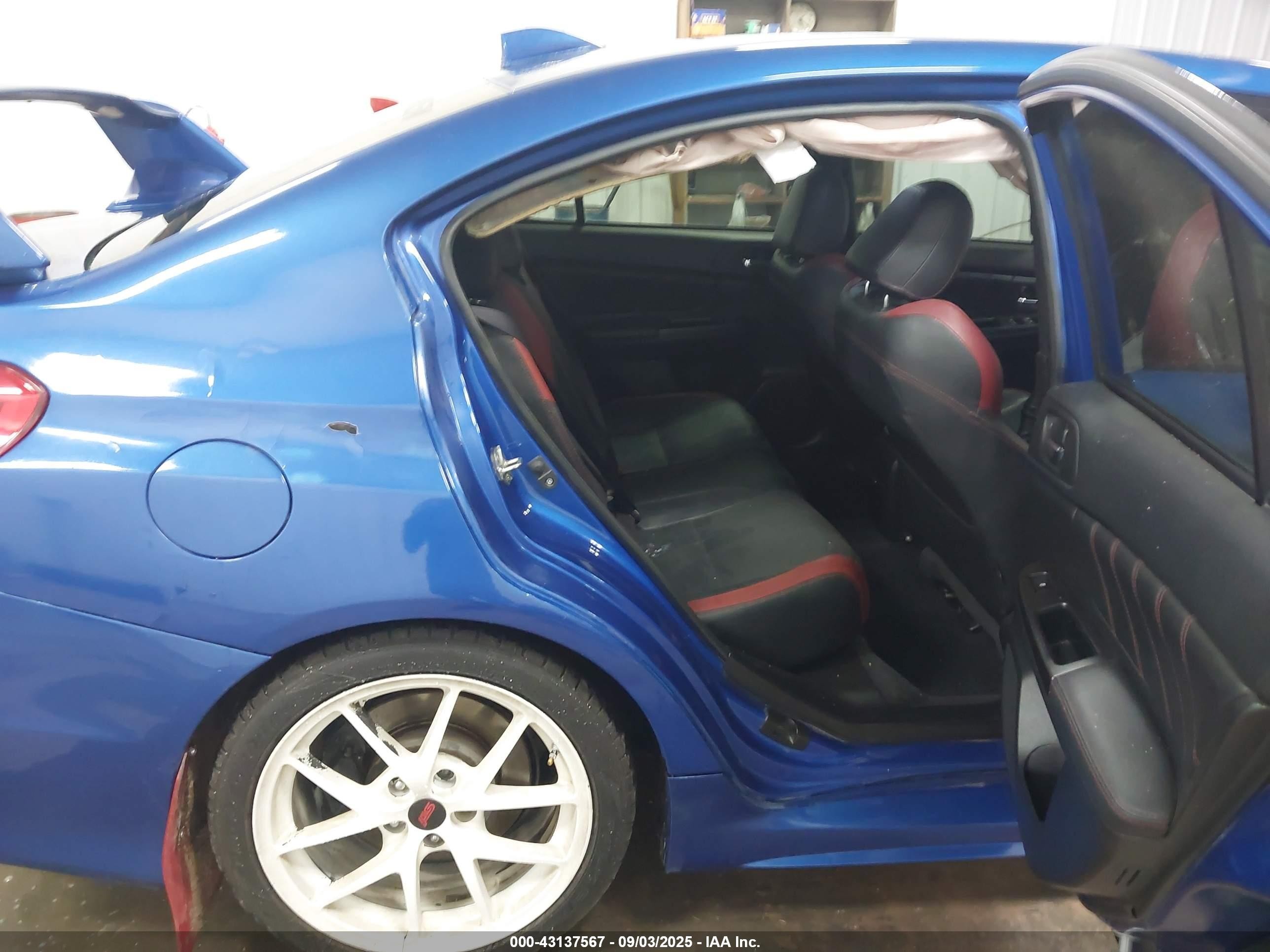 2015 Subaru Wrx Sti Limited Blue vin: JF1VA2S60F9818385