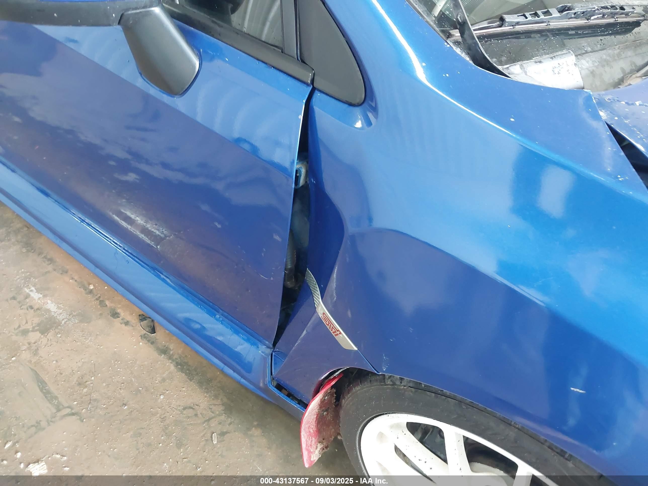 2015 Subaru Wrx Sti Limited Blue vin: JF1VA2S60F9818385