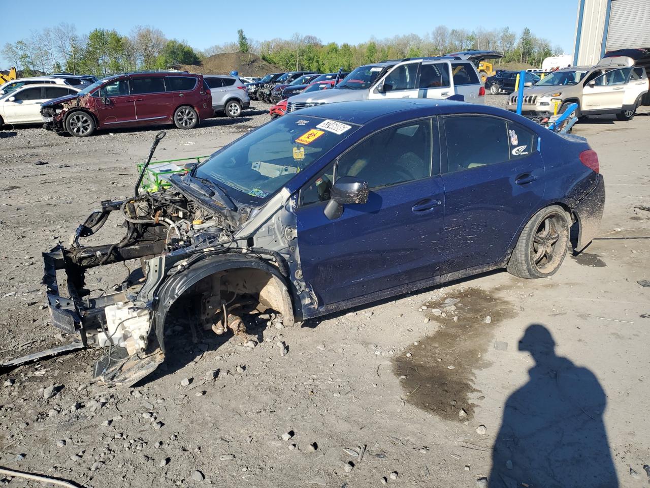 2015 Subaru Wrx Sti Limited Blue vin: JF1VA2S65F9811240 Damage: Left Front Fender, Severe Damage, Replacement Required
