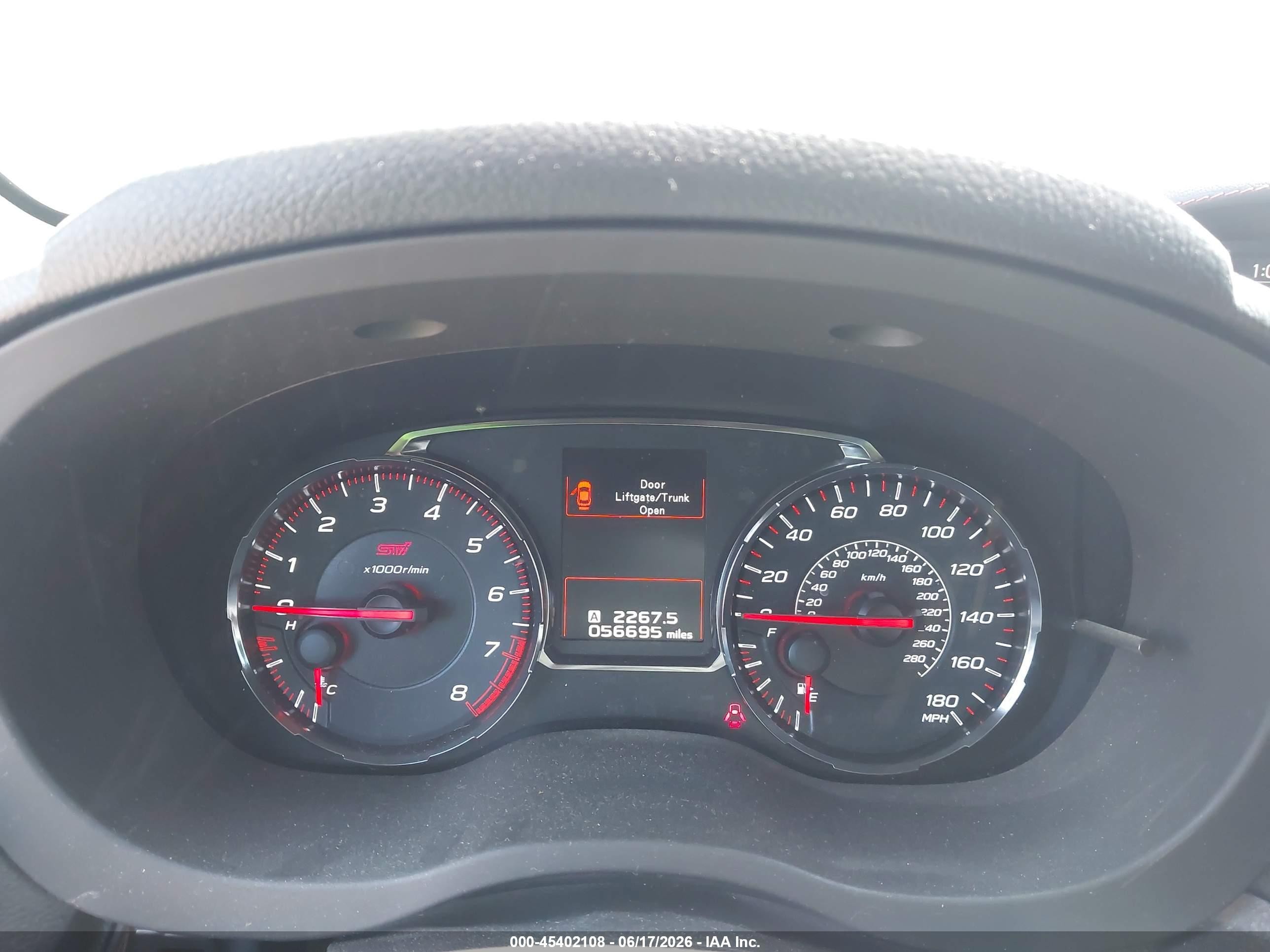 2020 Subaru Wrx Sti   Gray vin: JF1VA2S67L9815401