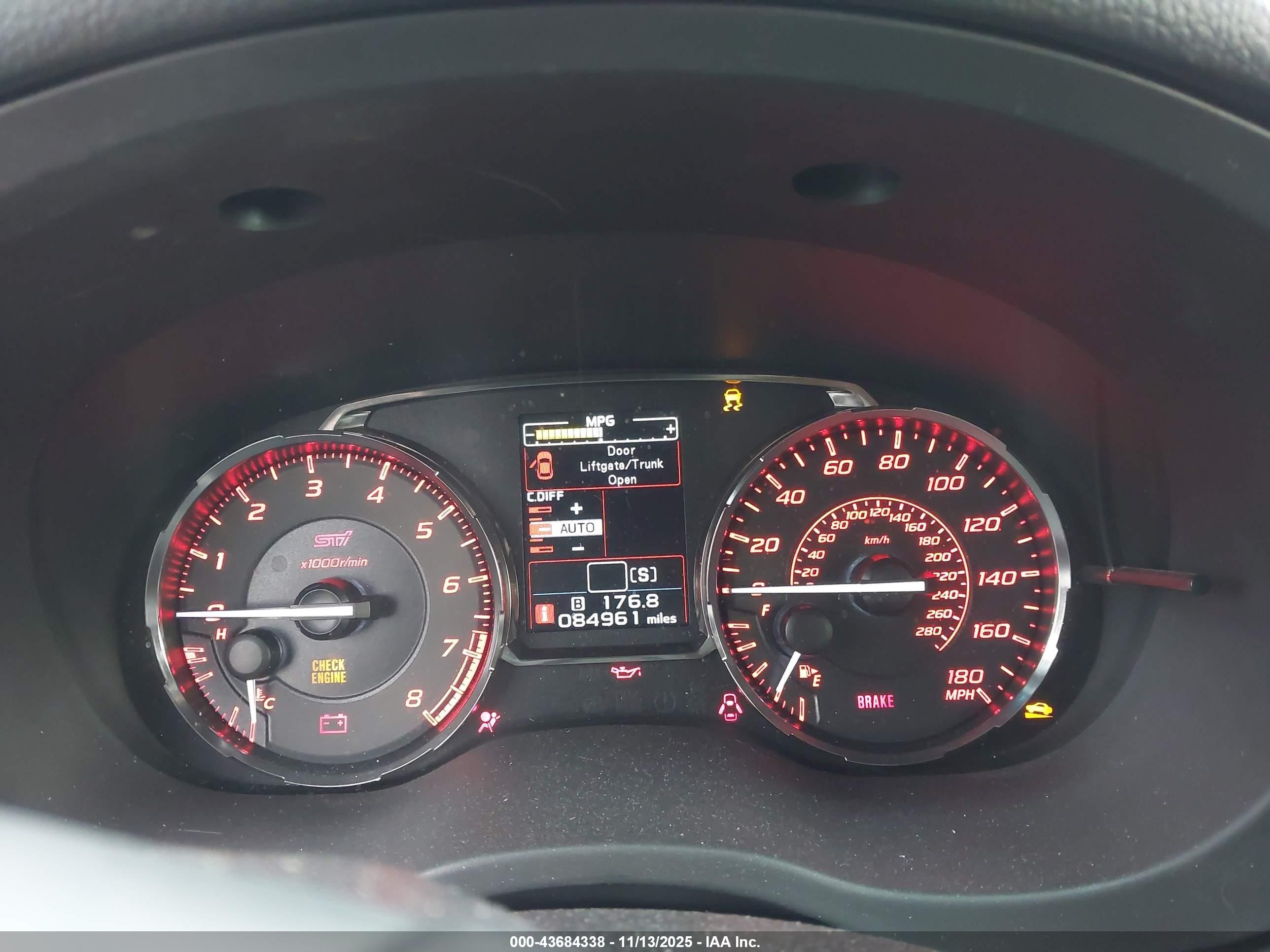 2015 Subaru Wrx Sti Limited Gray vin: JF1VA2S69F9834679