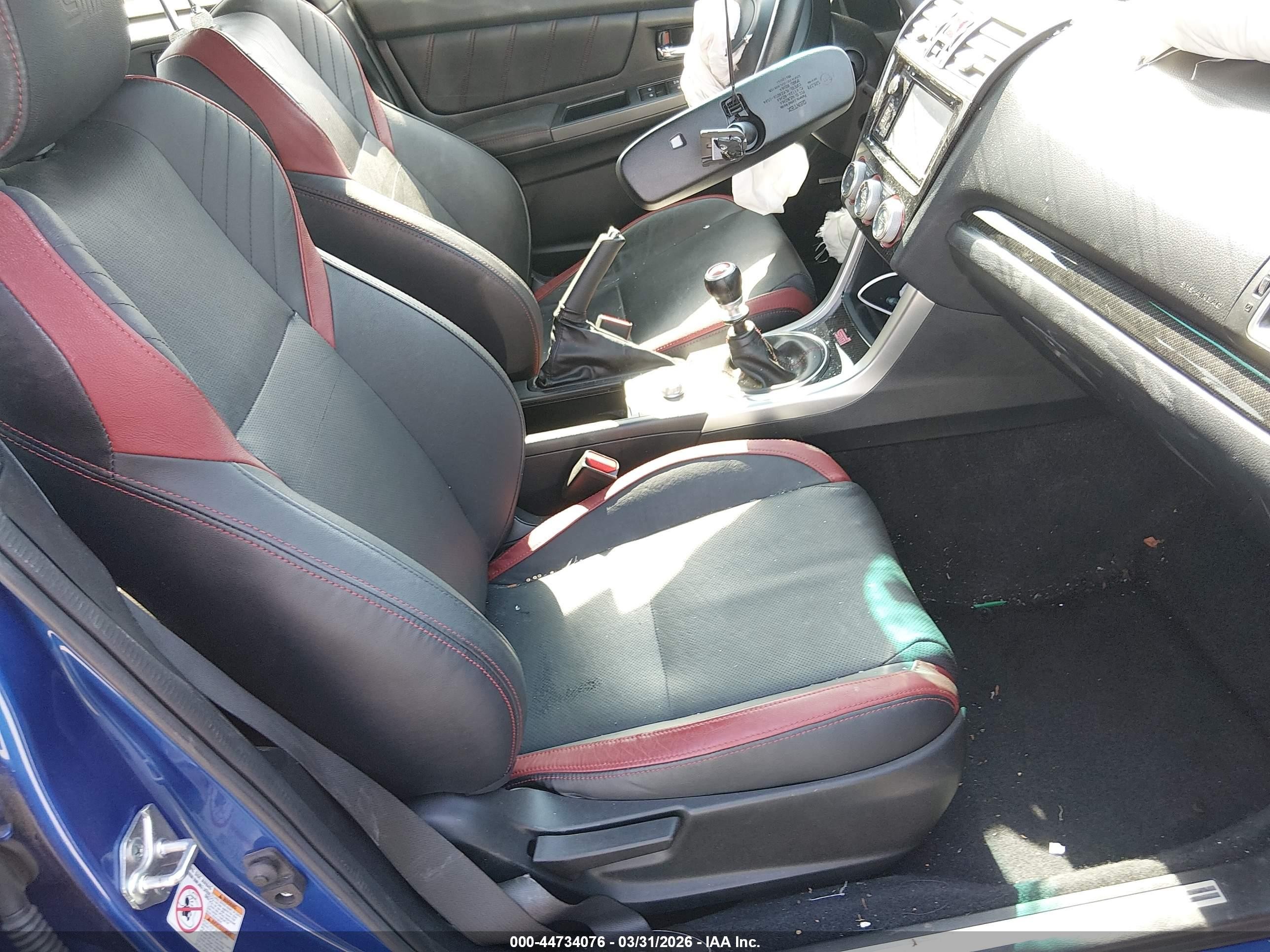 2015 Subaru Wrx Sti Limited Blue vin: JF1VA2U60F9829870
