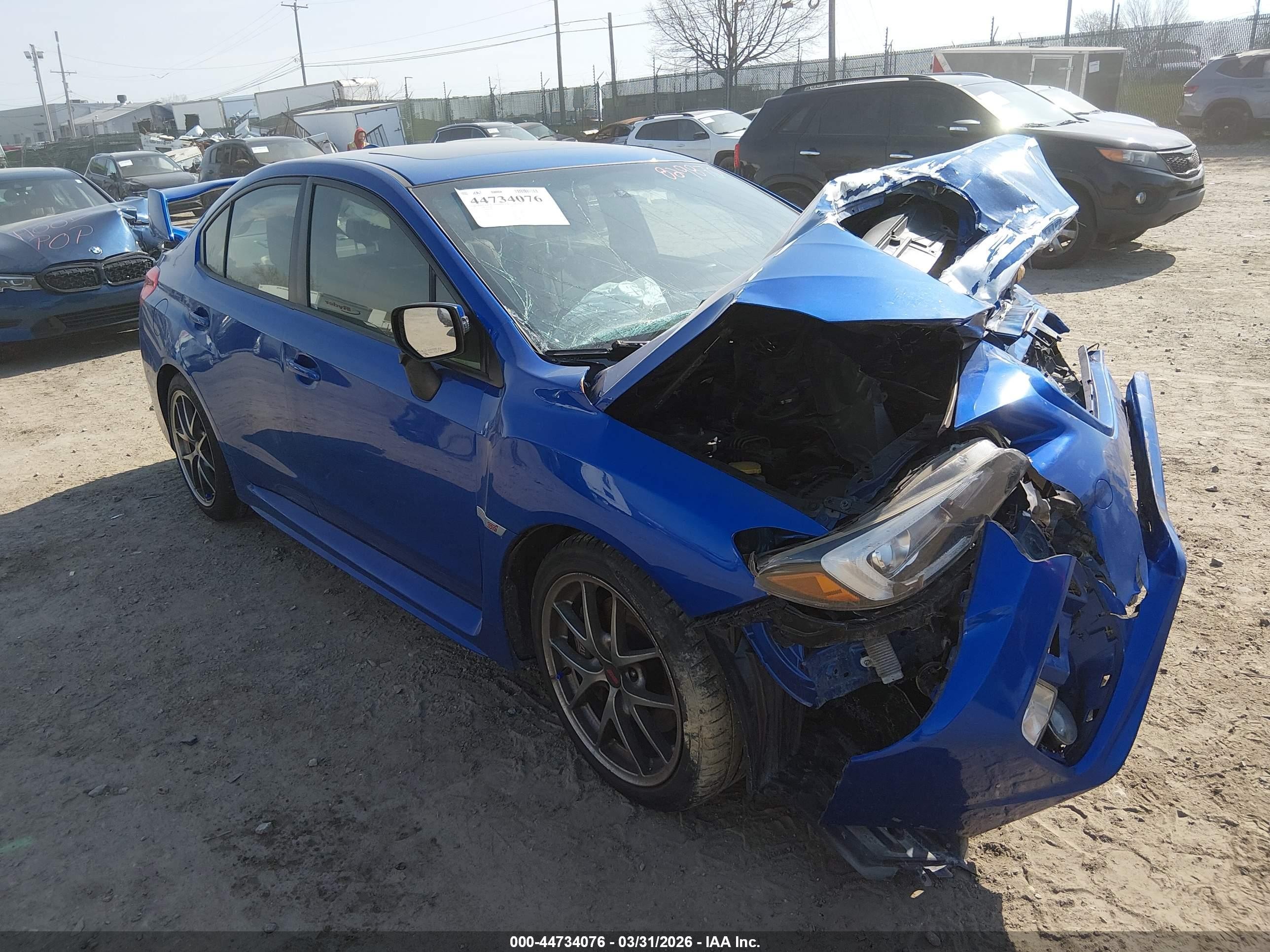 2015 Subaru Wrx Sti Limited Blue vin: JF1VA2U60F9829870