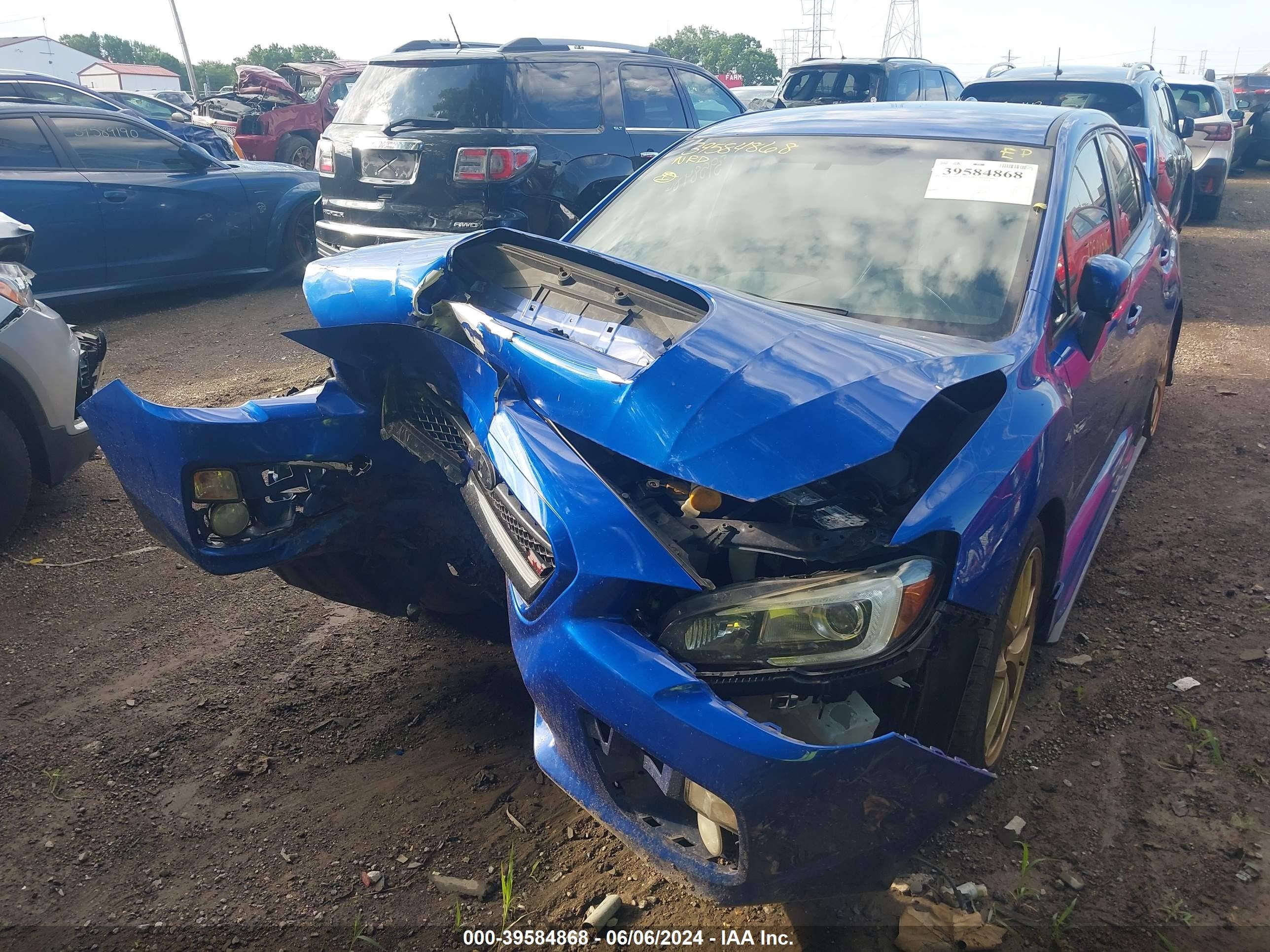 2015 Subaru Wrx Sti Launch Edition Blue vin: JF1VA2W64F9800983