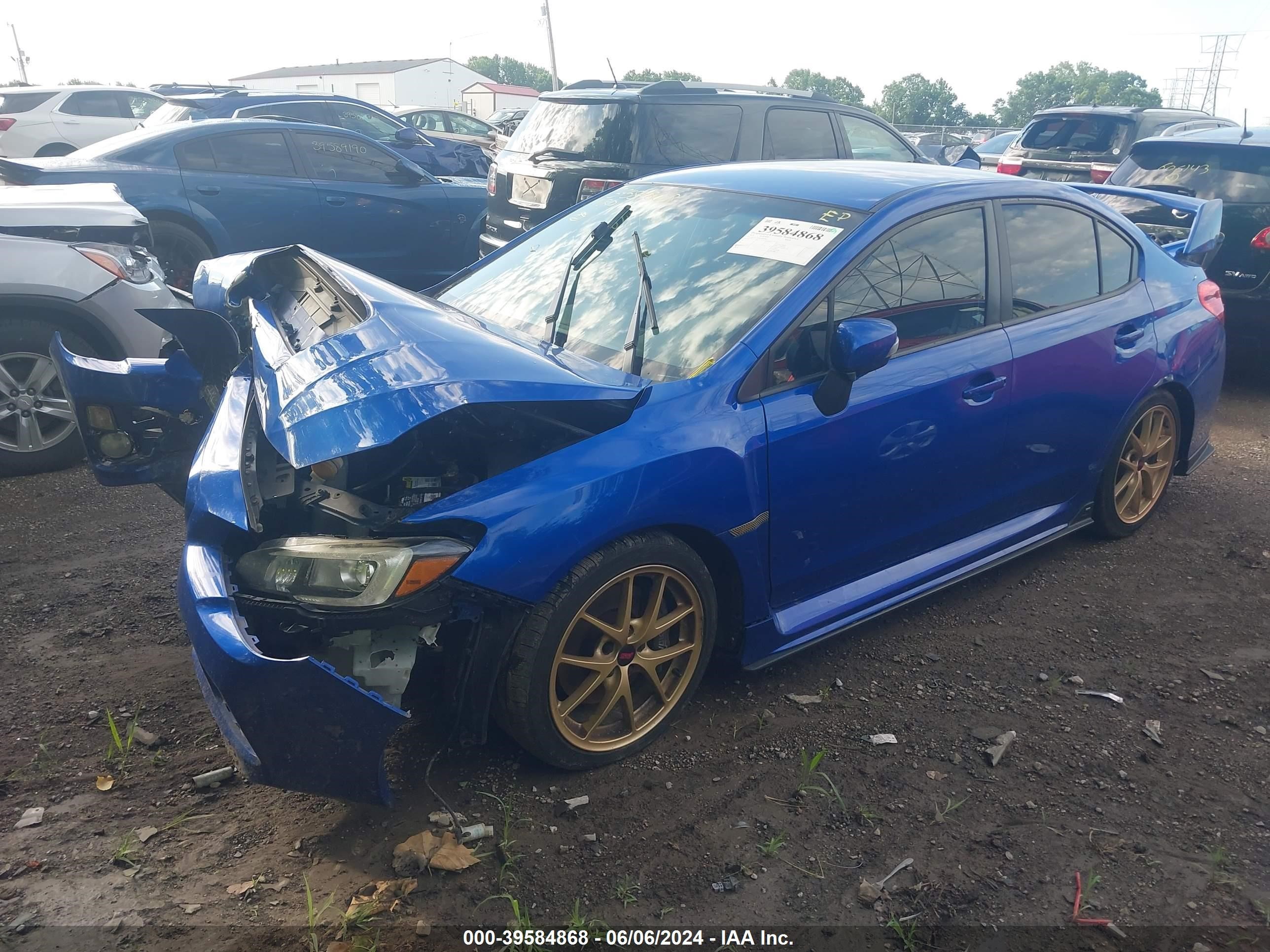 2015 Subaru Wrx Sti Launch Edition Blue vin: JF1VA2W64F9800983