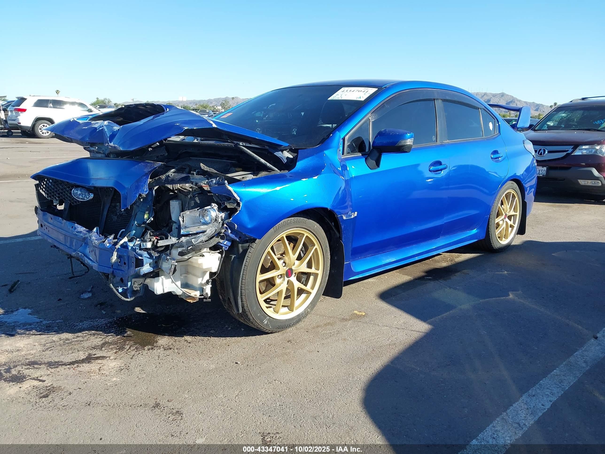 2015 Subaru Wrx Sti Launch Edition Blue vin: JF1VA2W66F9800578