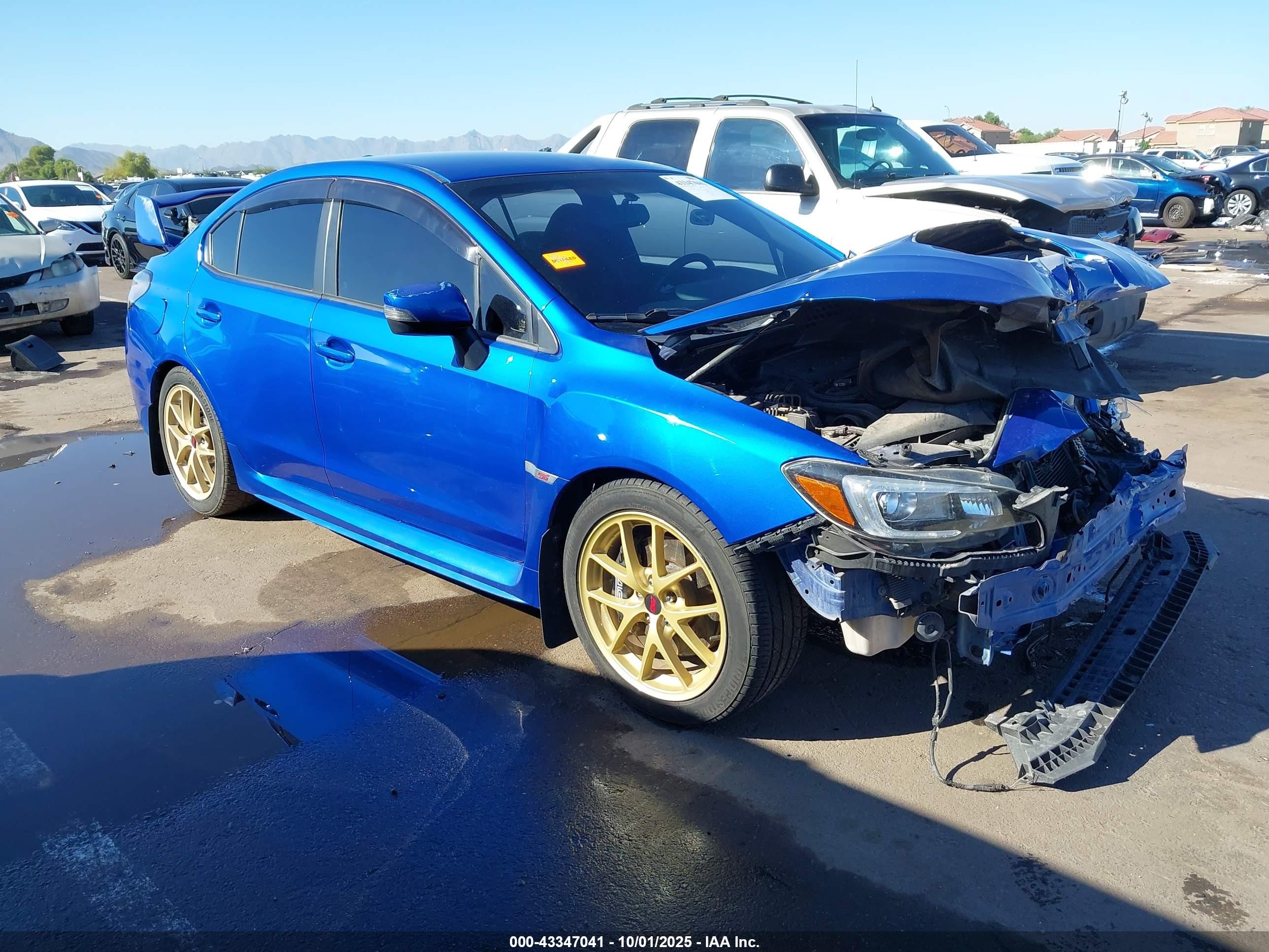 2015 Subaru Wrx Sti Launch Edition Blue vin: JF1VA2W66F9800578