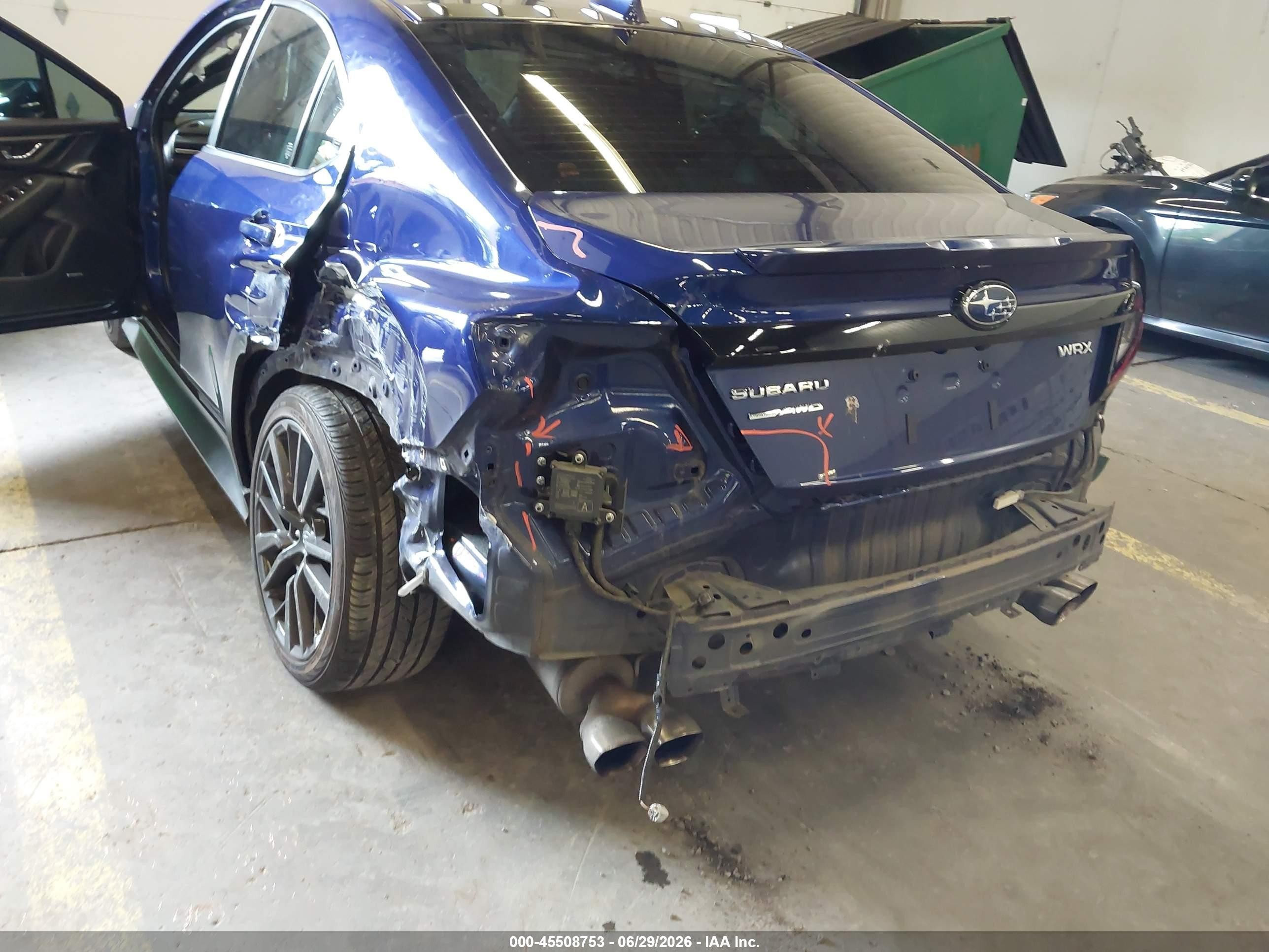 2022 Subaru Wrx Limited Blue vin: JF1VBAN68N8005402