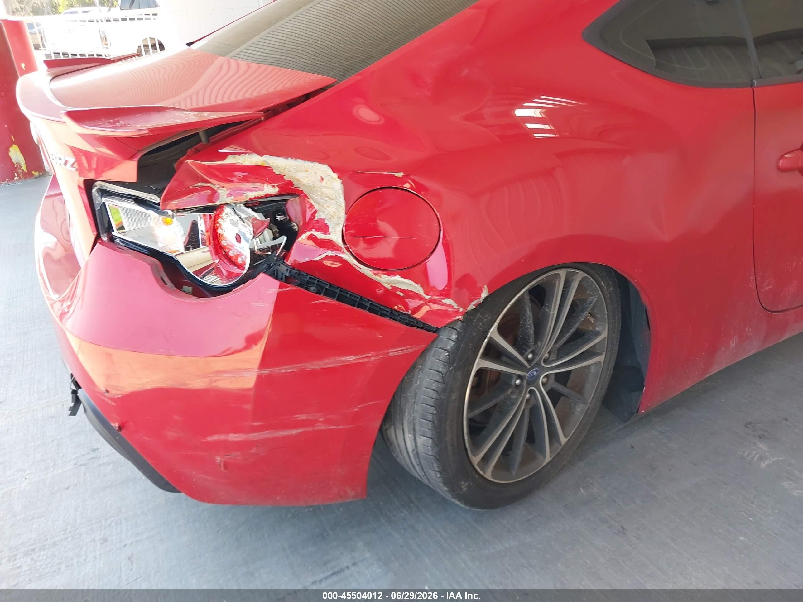 2013 Subaru Brz Limited Red vin: JF1ZCAC10D2613034