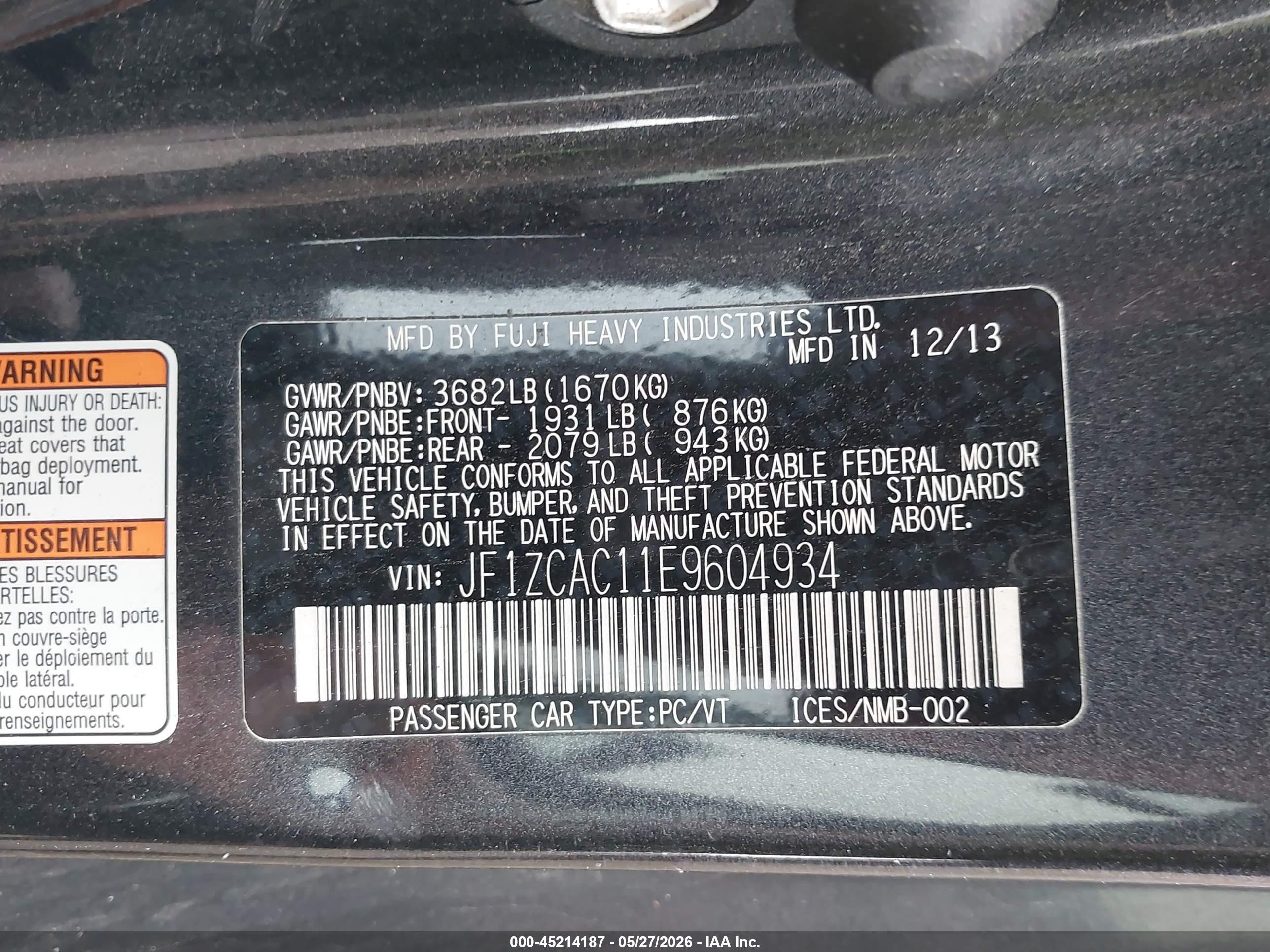 2014 Subaru Brz Limited Серый vin: JF1ZCAC11E9604934