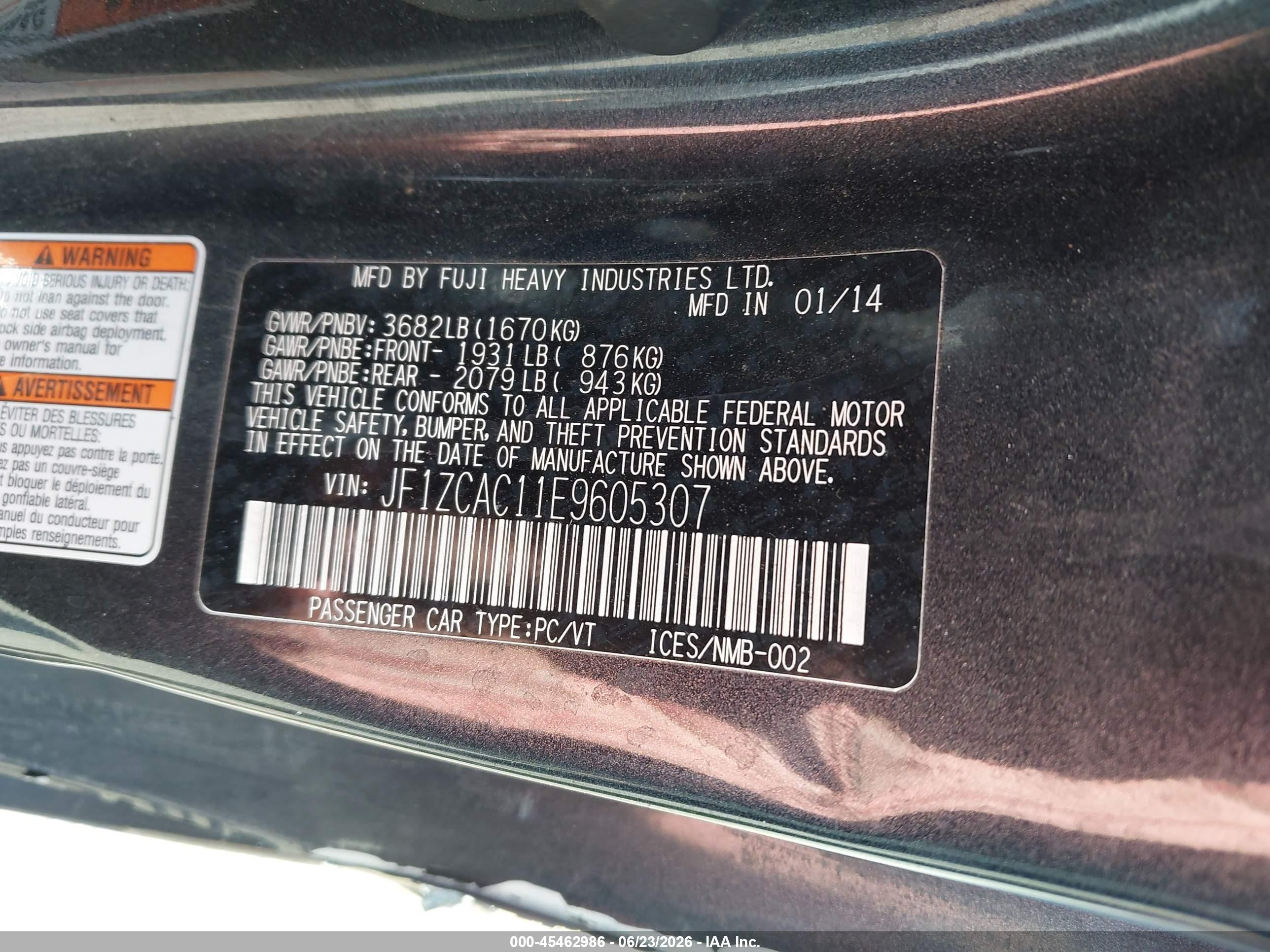 2014 Subaru Brz Limited Black vin: JF1ZCAC11E9605307