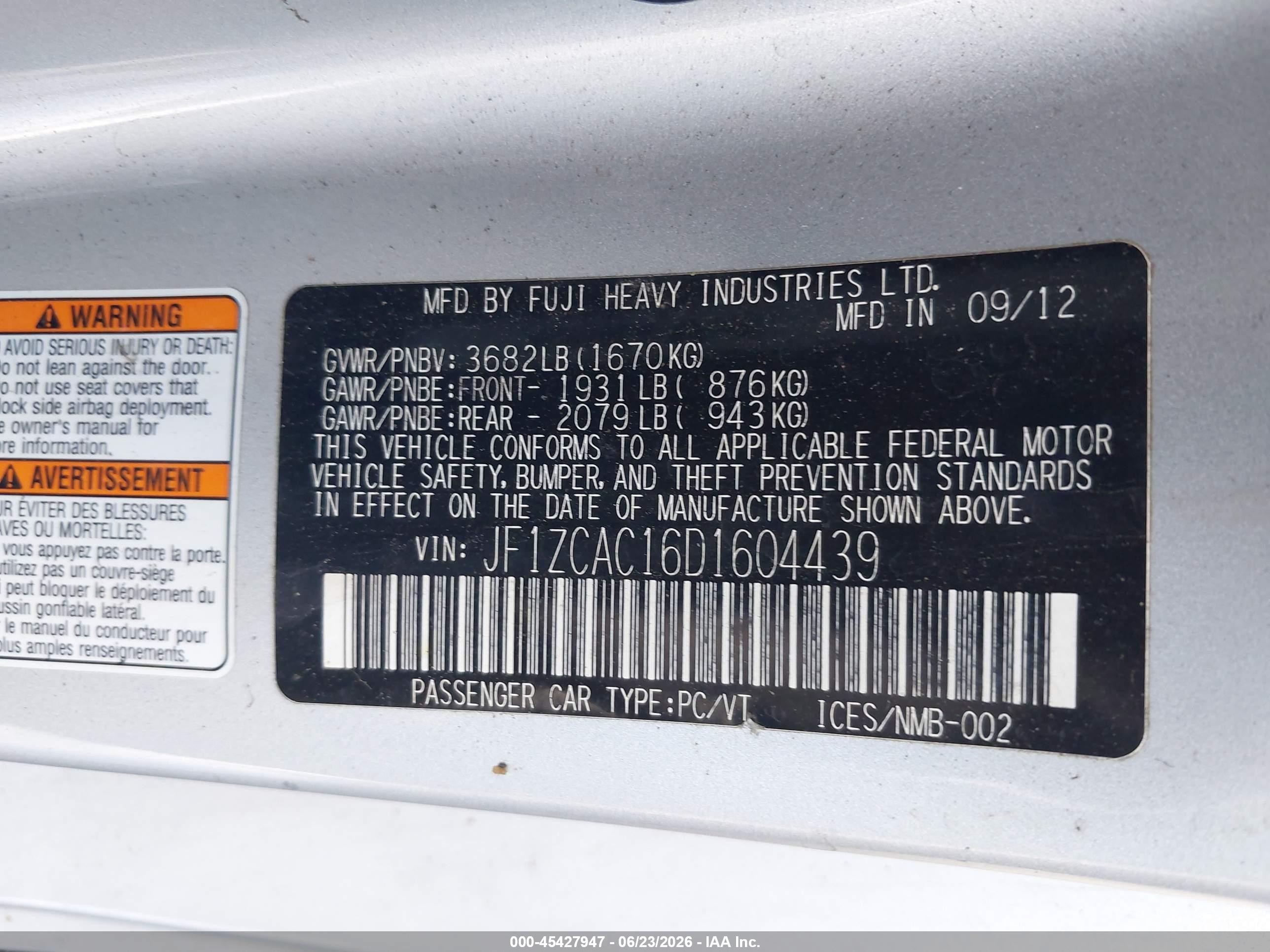 2013 Subaru Brz Limited Серебряный vin: JF1ZCAC16D1604439