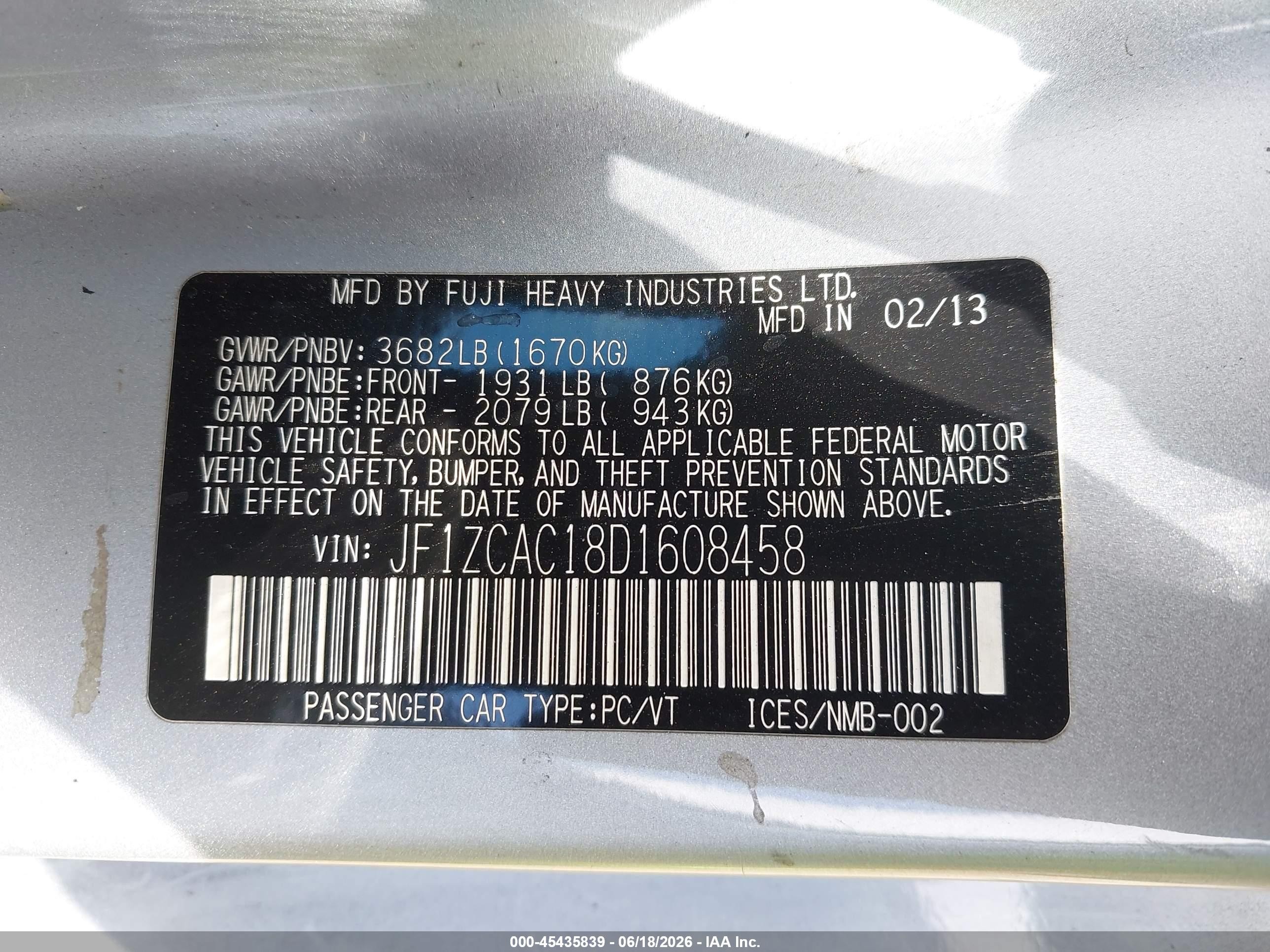 2013 Subaru Brz Limited Silver vin: JF1ZCAC18D1608458