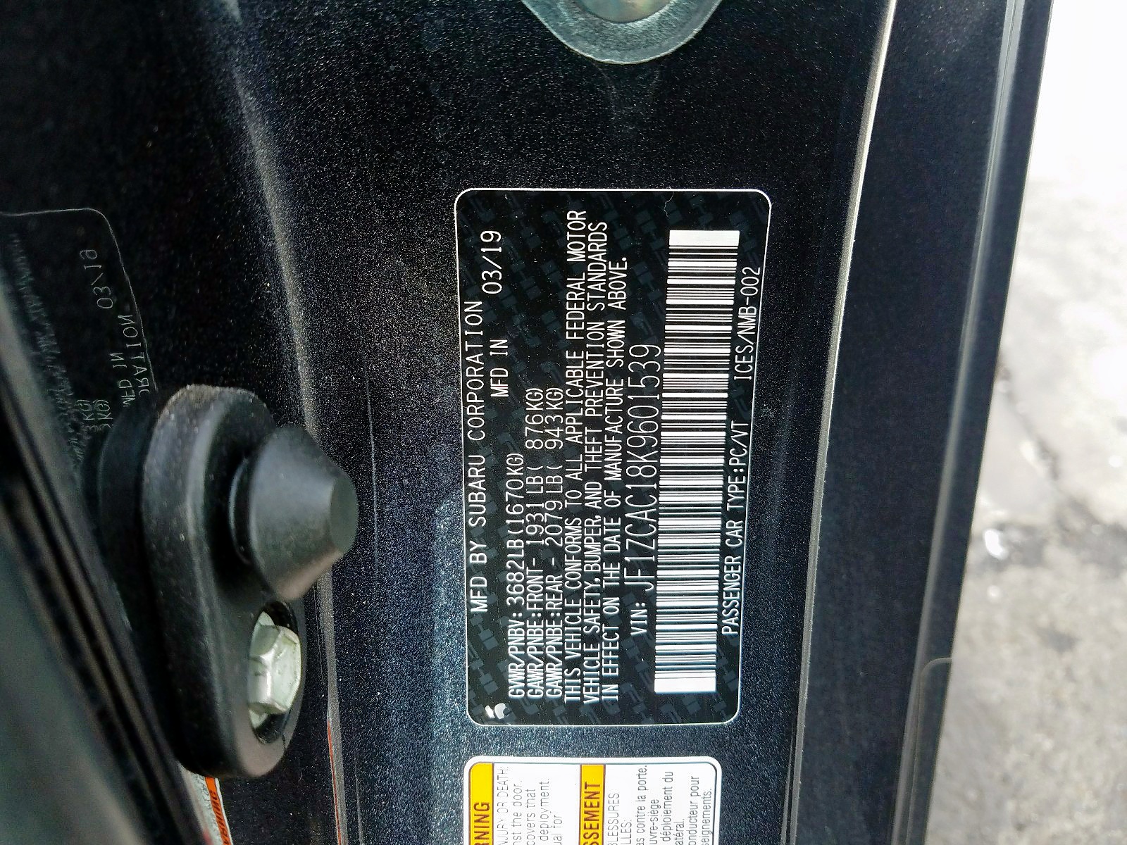 2019 Subaru Brz Limited Угольный vin: JF1ZCAC18K9601539