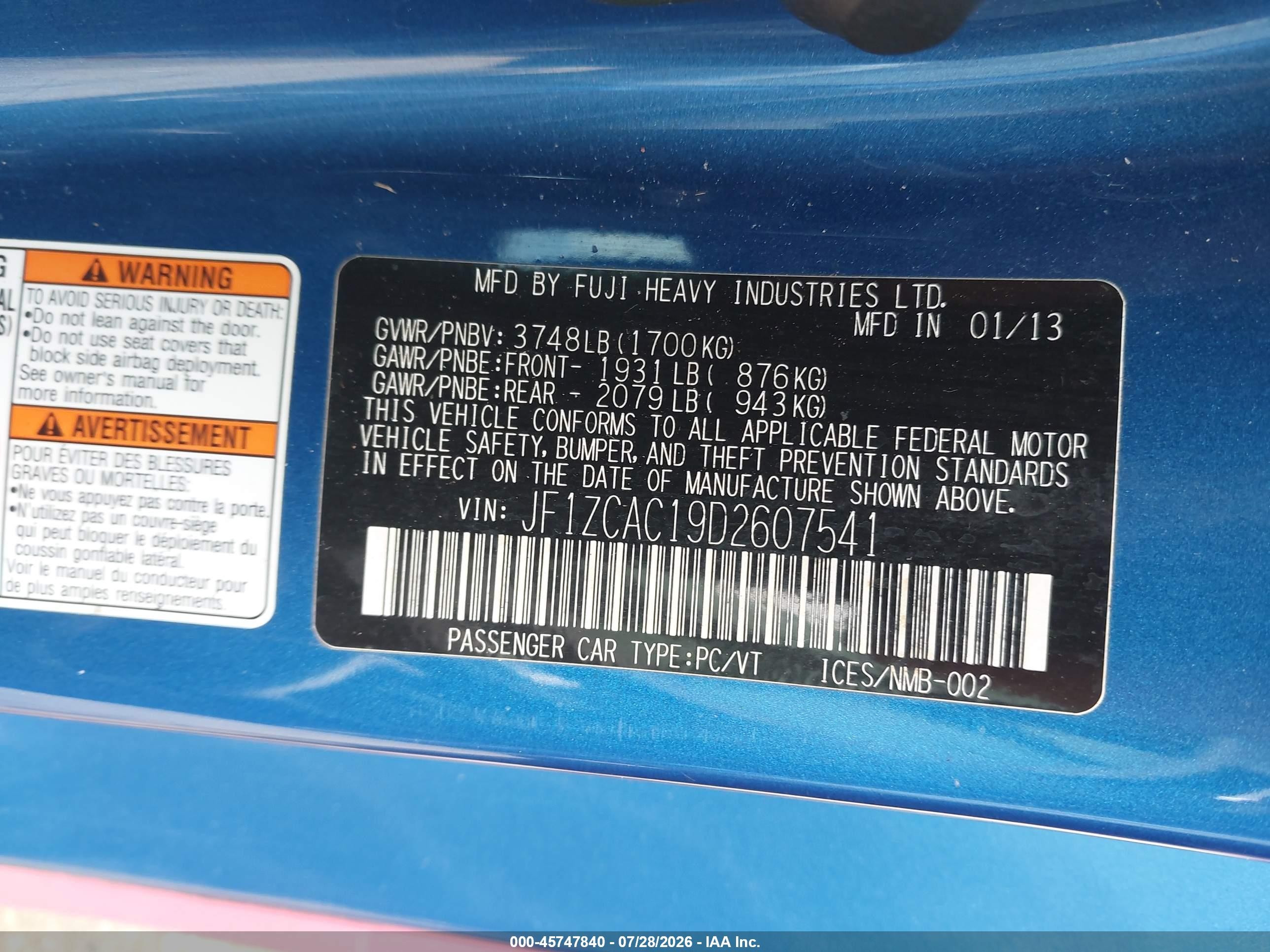 2013 Subaru Brz Limited Pink vin: JF1ZCAC19D2607541