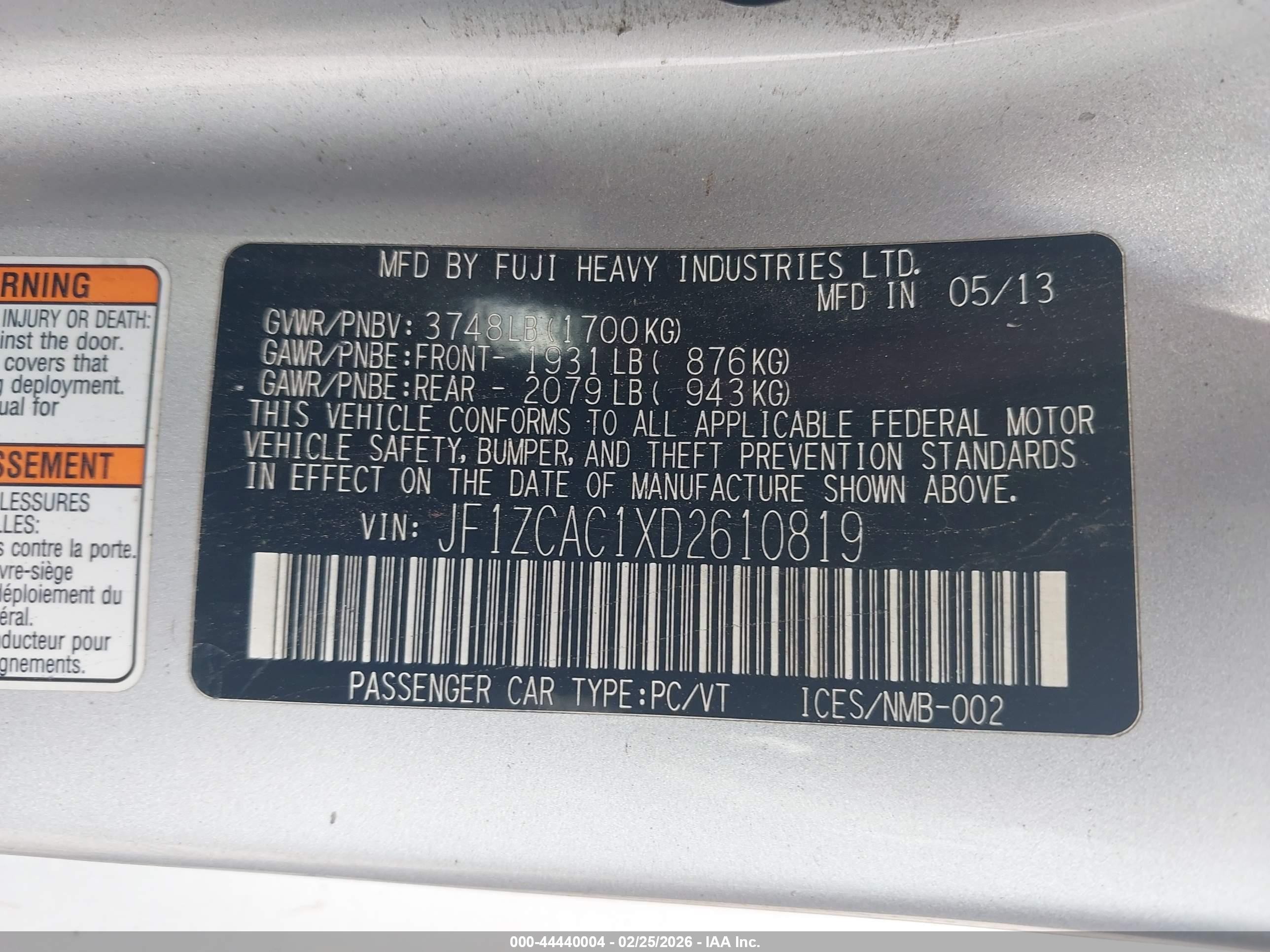 2013 Subaru Brz Limited Silver vin: JF1ZCAC1XD2610819