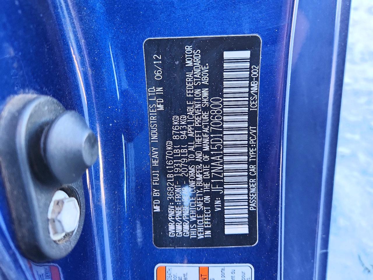 2013 Toyota Scion Fr-s Blue vin: JF1ZNAA15D1706800