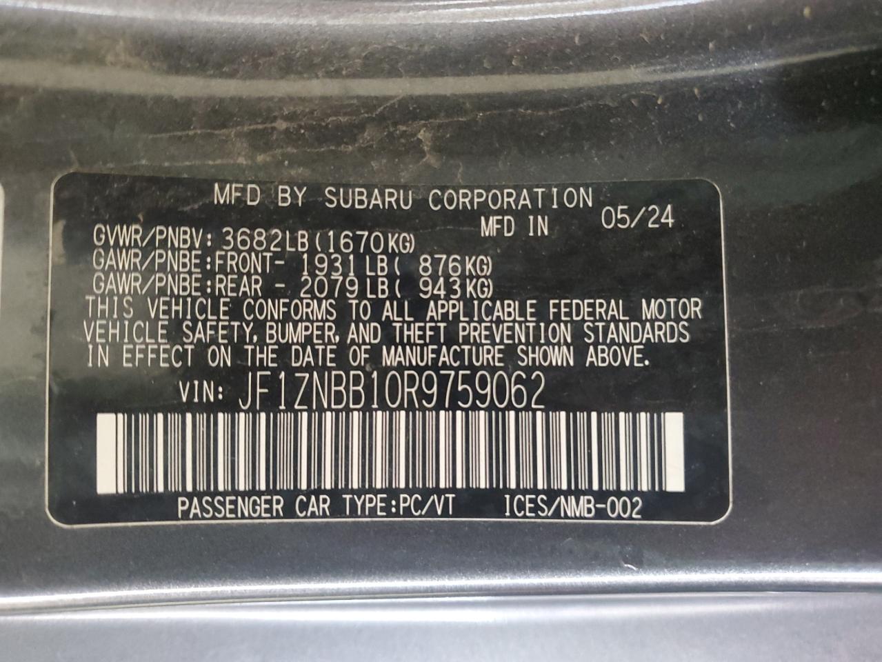 2024 Toyota Gr 86 Gray vin: JF1ZNBB10R9759062