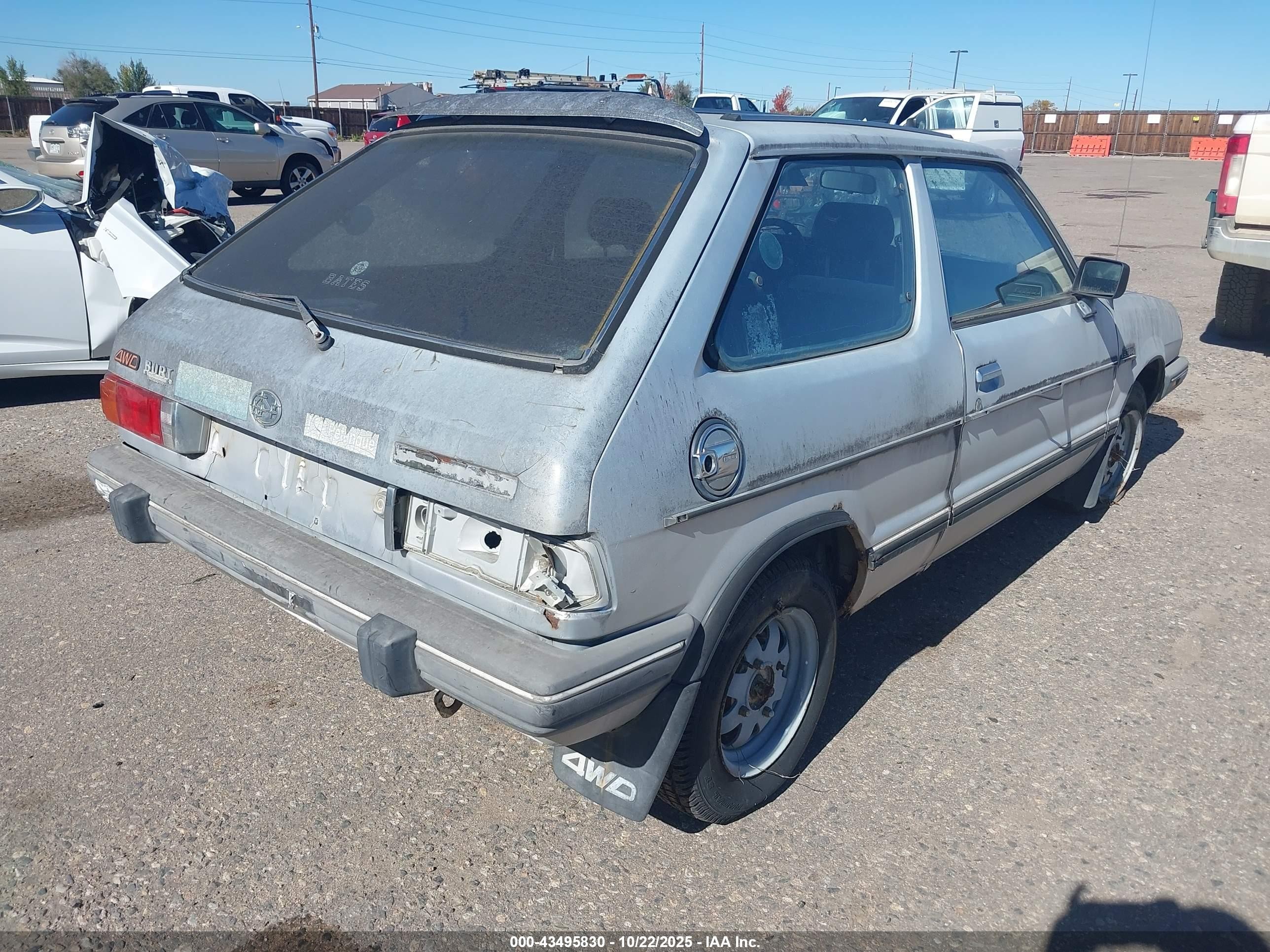 1984 Subaru Gl 4wd Silver vin: JF2AF53B7EE119463