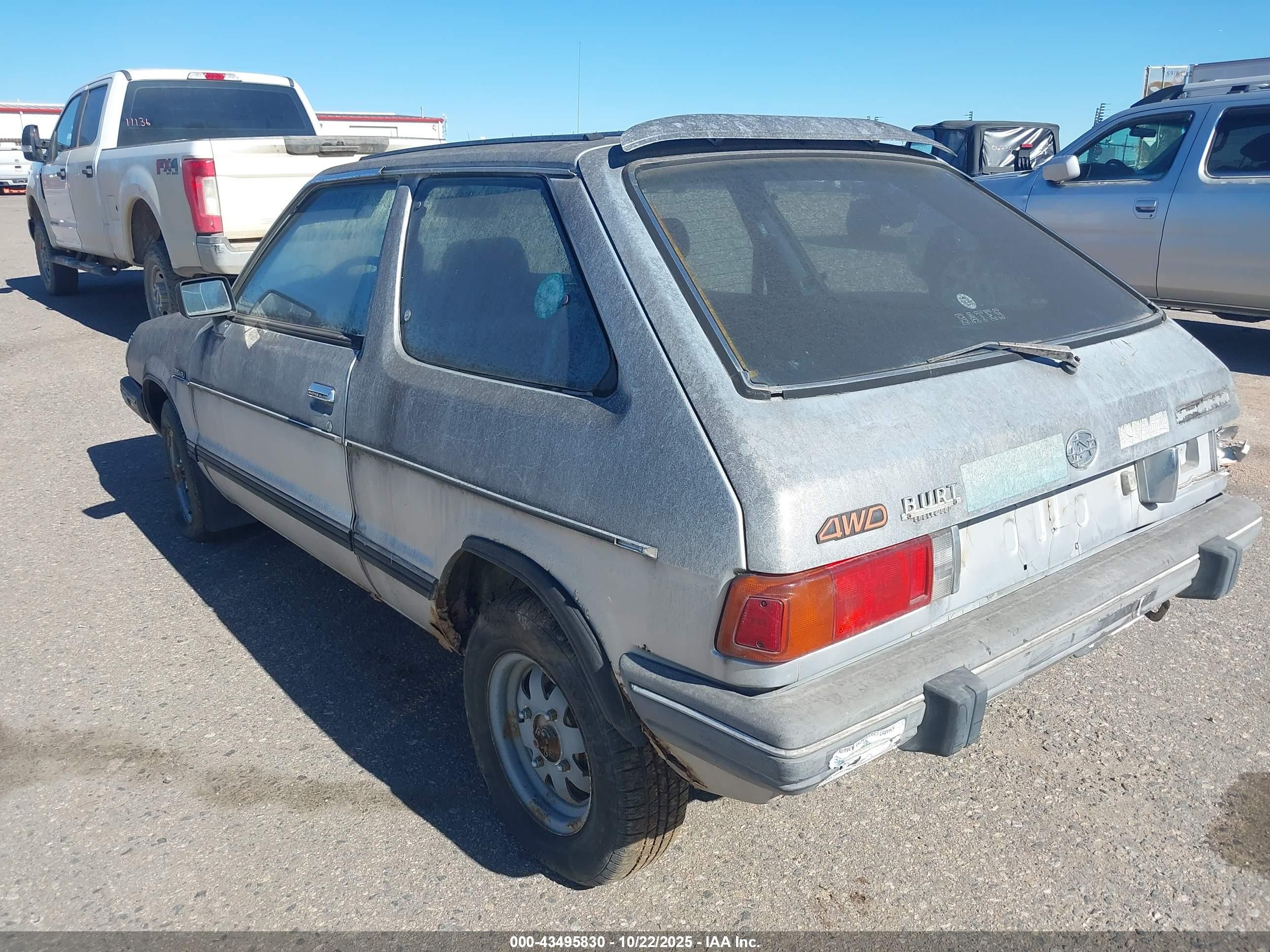 1984 Subaru Gl 4wd Silver vin: JF2AF53B7EE119463