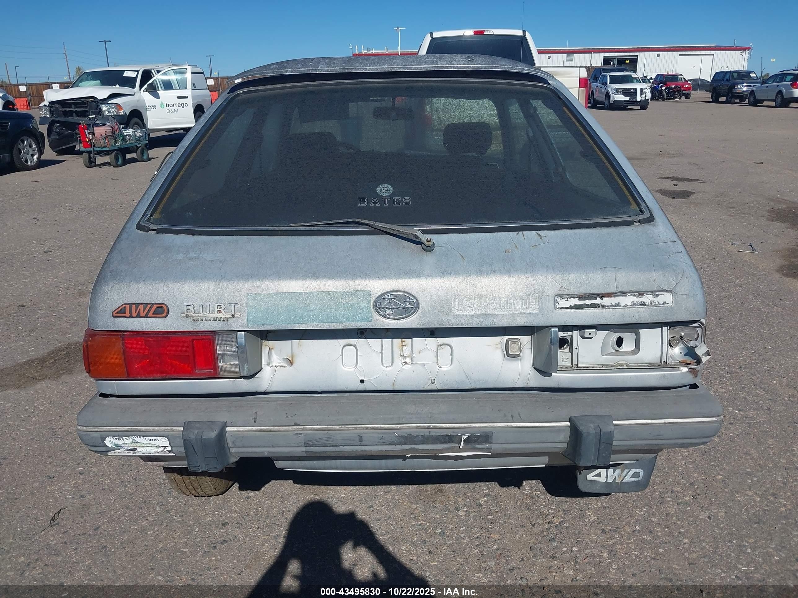 1984 Subaru Gl 4wd Silver vin: JF2AF53B7EE119463