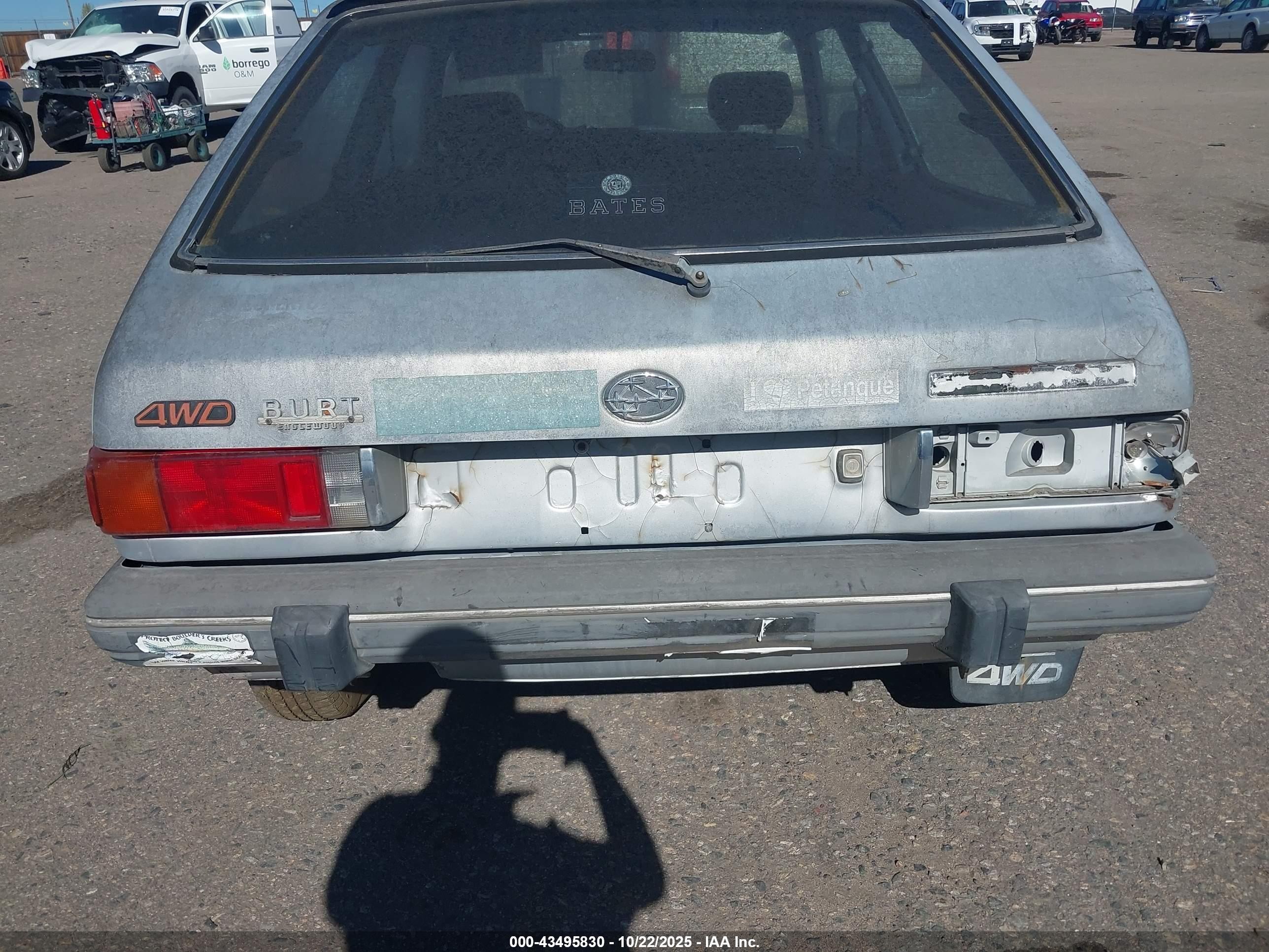 1984 Subaru Gl 4wd Silver vin: JF2AF53B7EE119463