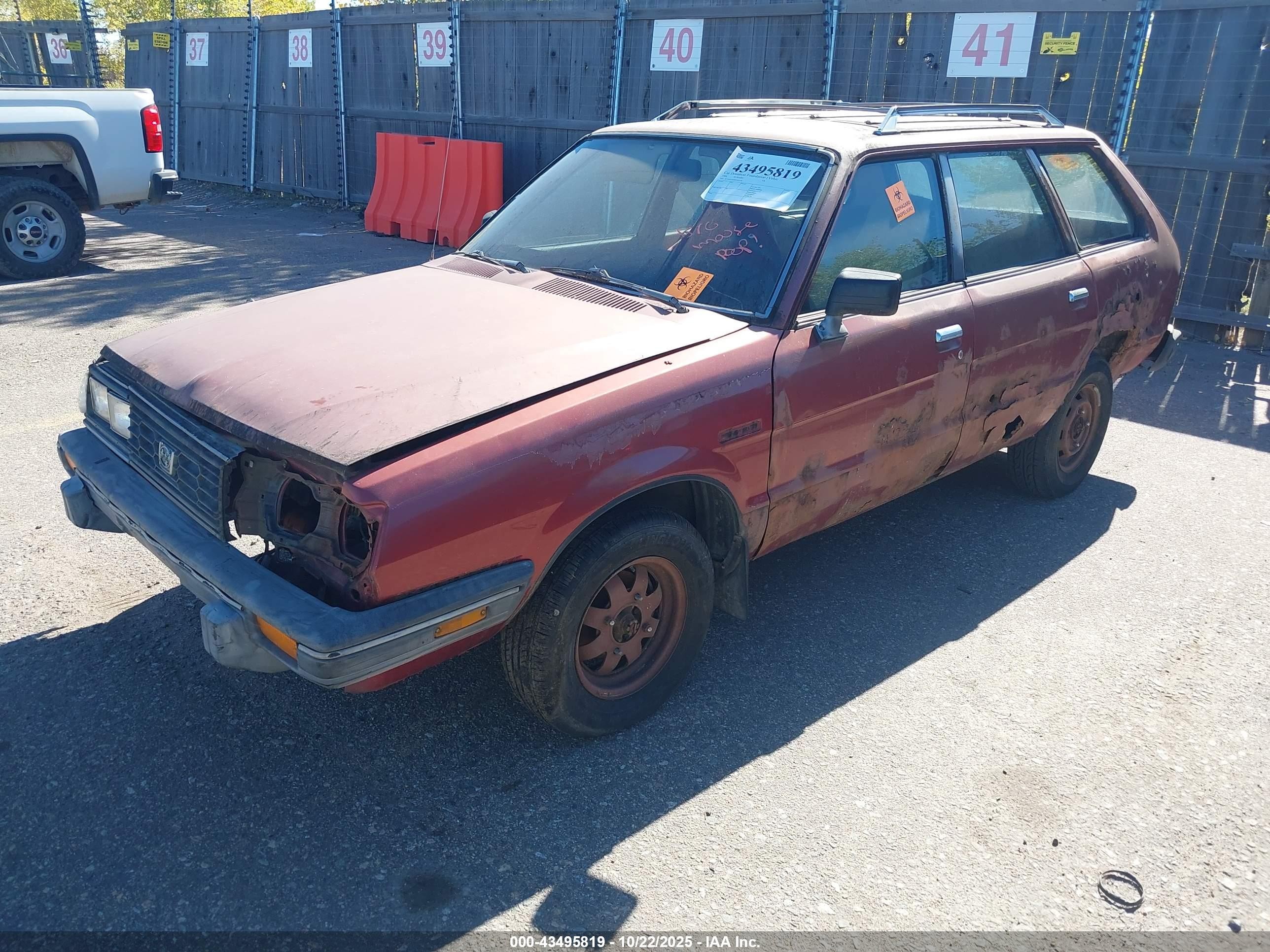1984 Subaru Gl 4wd Red vin: JF2AM53BXEE403546