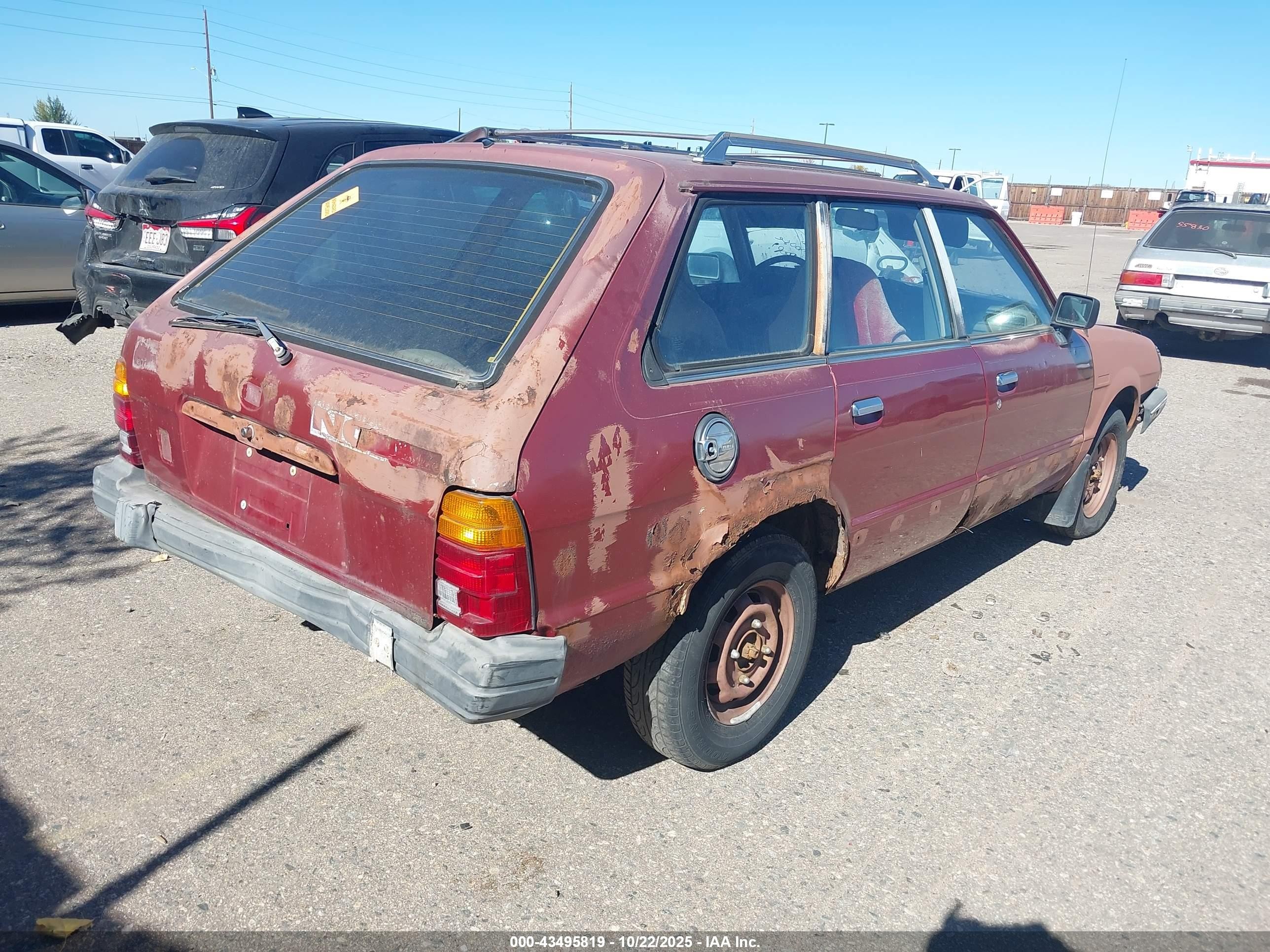 1984 Subaru Gl 4wd Red vin: JF2AM53BXEE403546