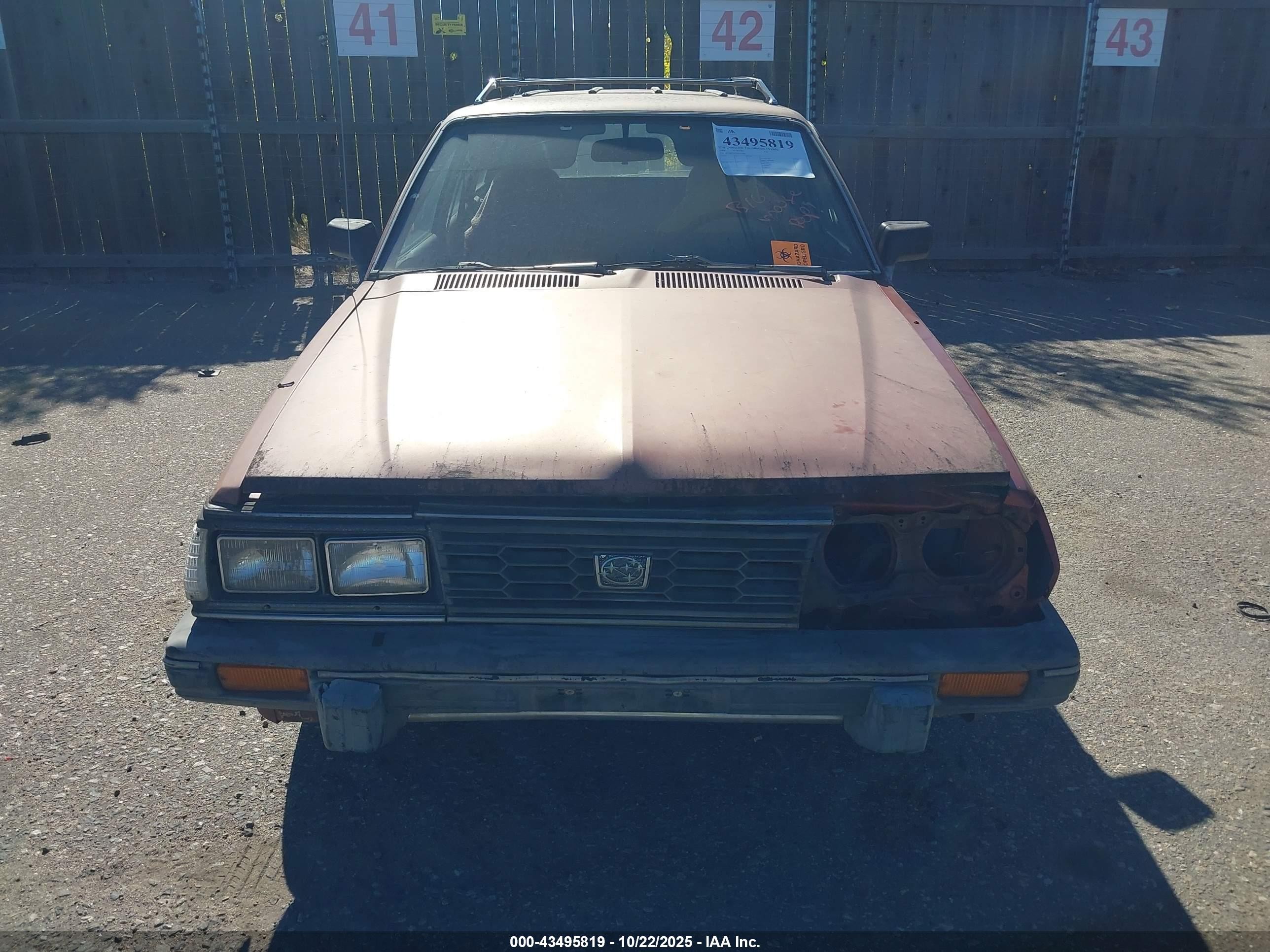 1984 Subaru Gl 4wd Red vin: JF2AM53BXEE403546