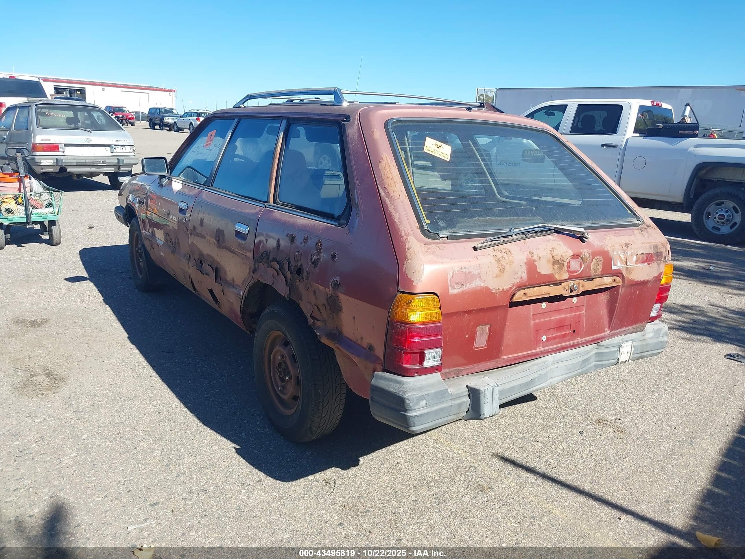 1984 Subaru Gl 4wd Red vin: JF2AM53BXEE403546