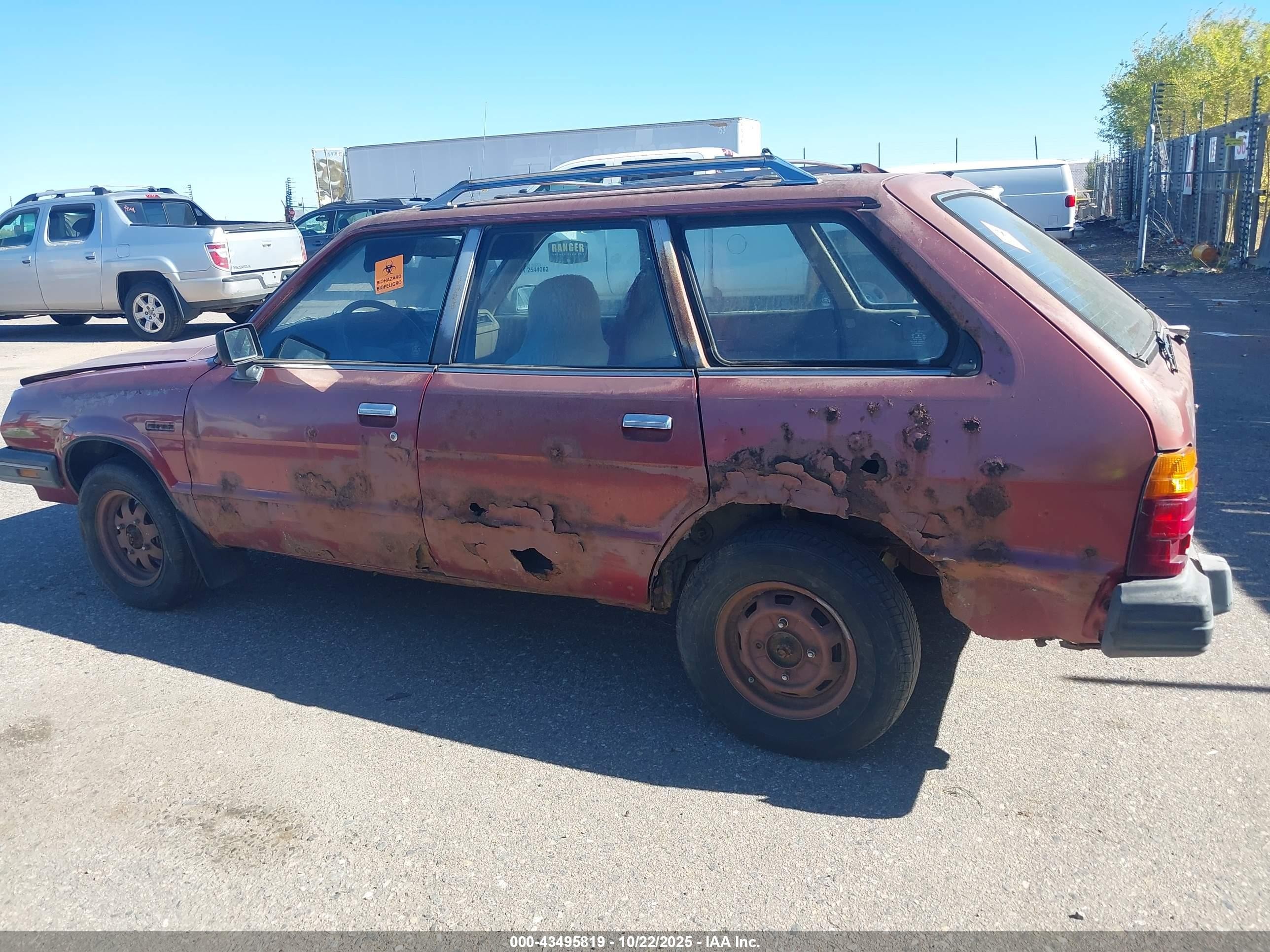 1984 Subaru Gl 4wd Red vin: JF2AM53BXEE403546