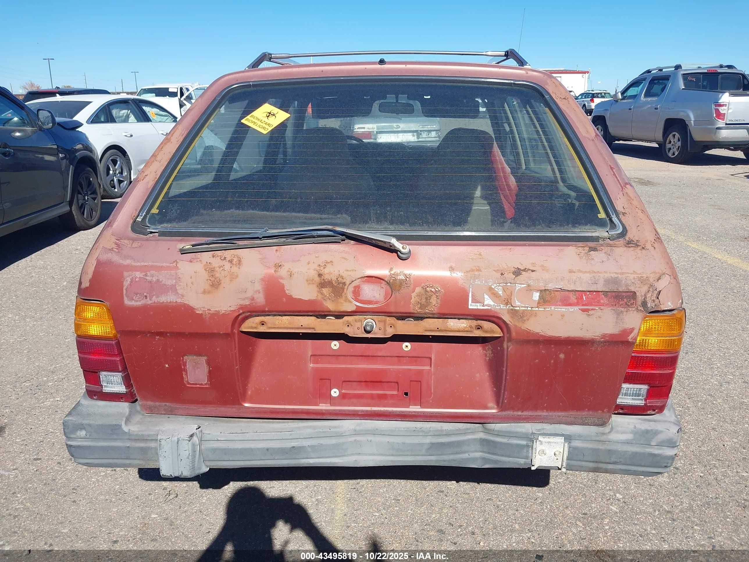 1984 Subaru Gl 4wd Red vin: JF2AM53BXEE403546