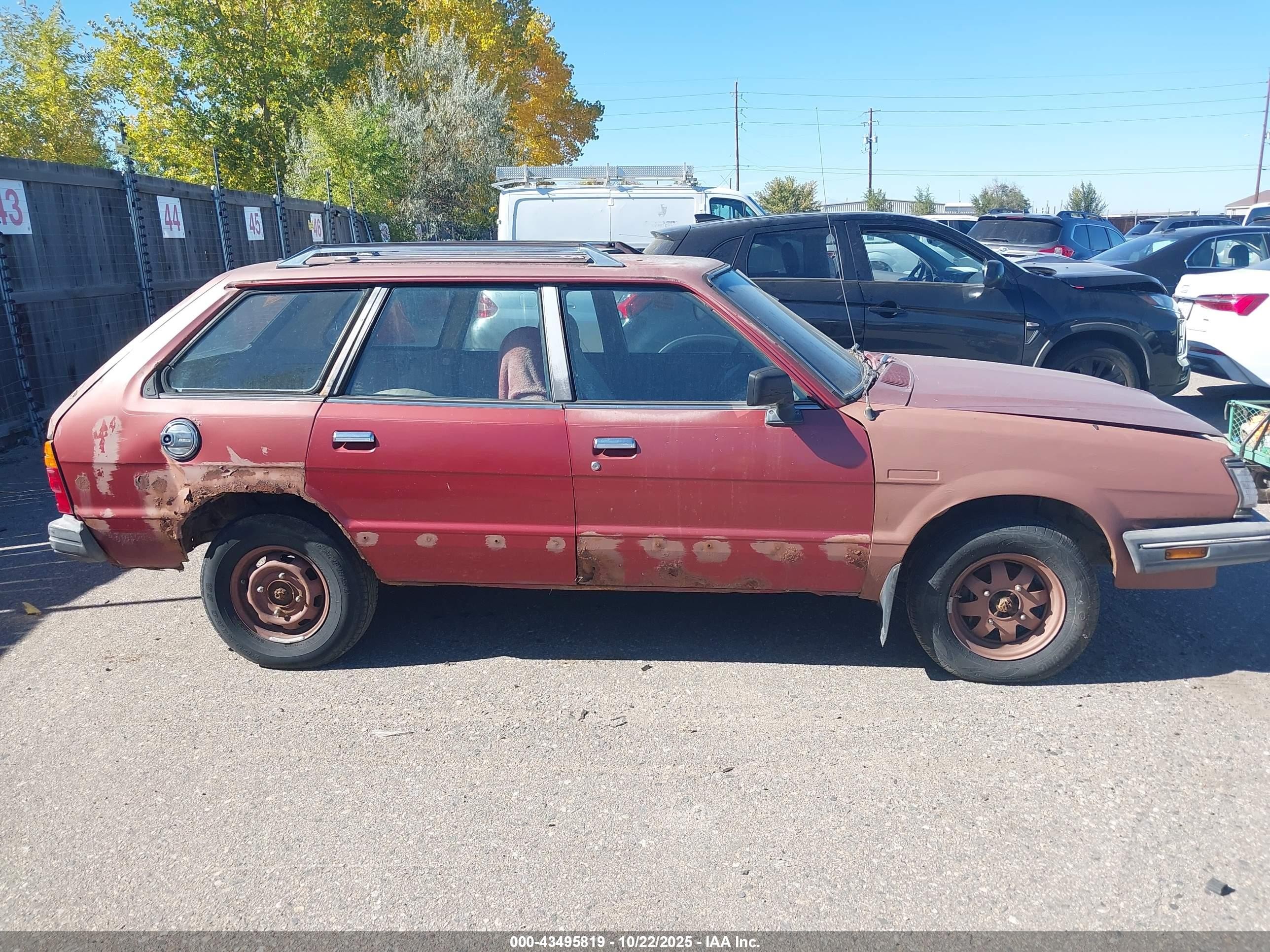 1984 Subaru Gl 4wd Red vin: JF2AM53BXEE403546