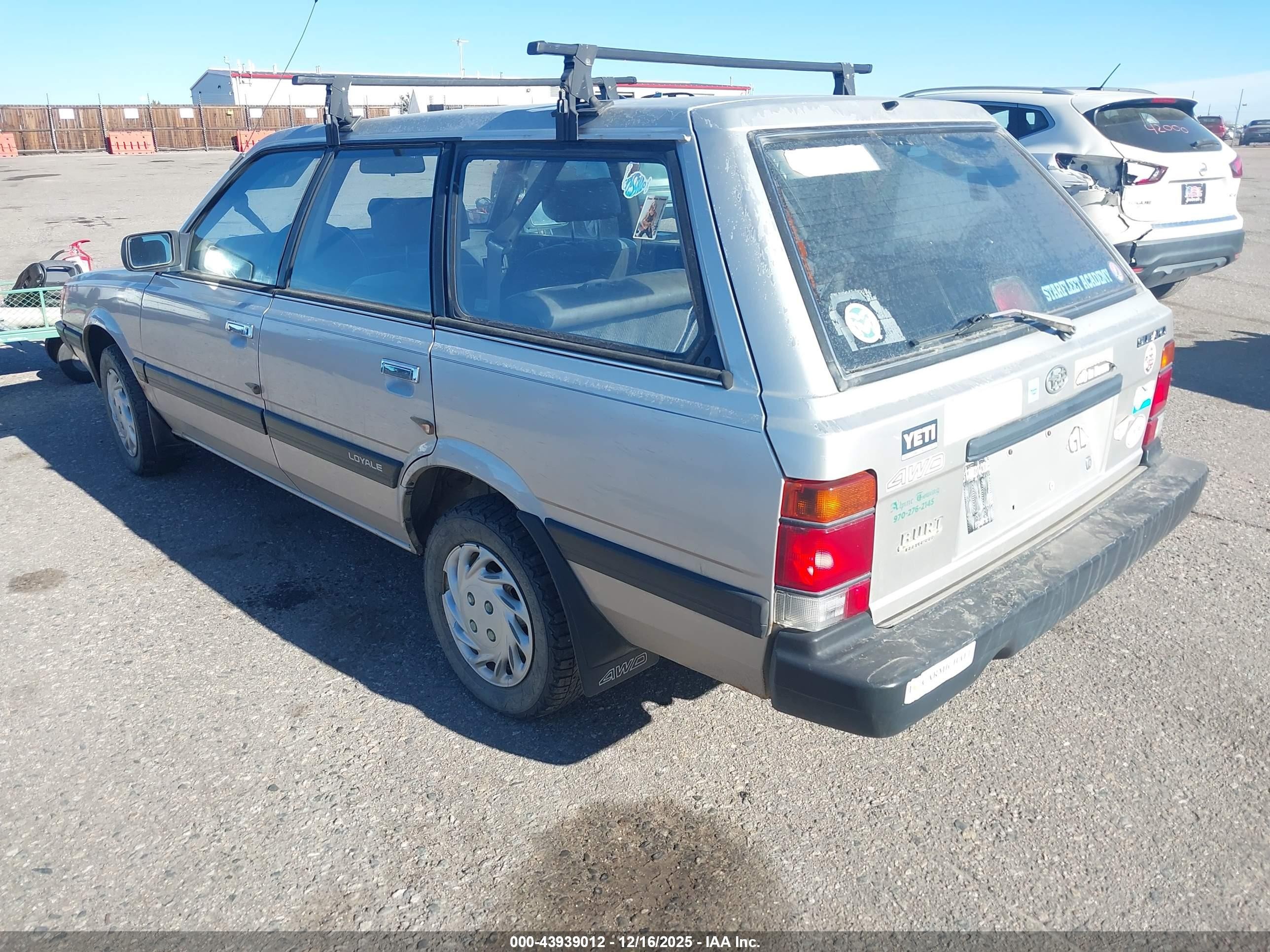 1991 Subaru Loyale   Silver vin: JF2AN52B1MD415121