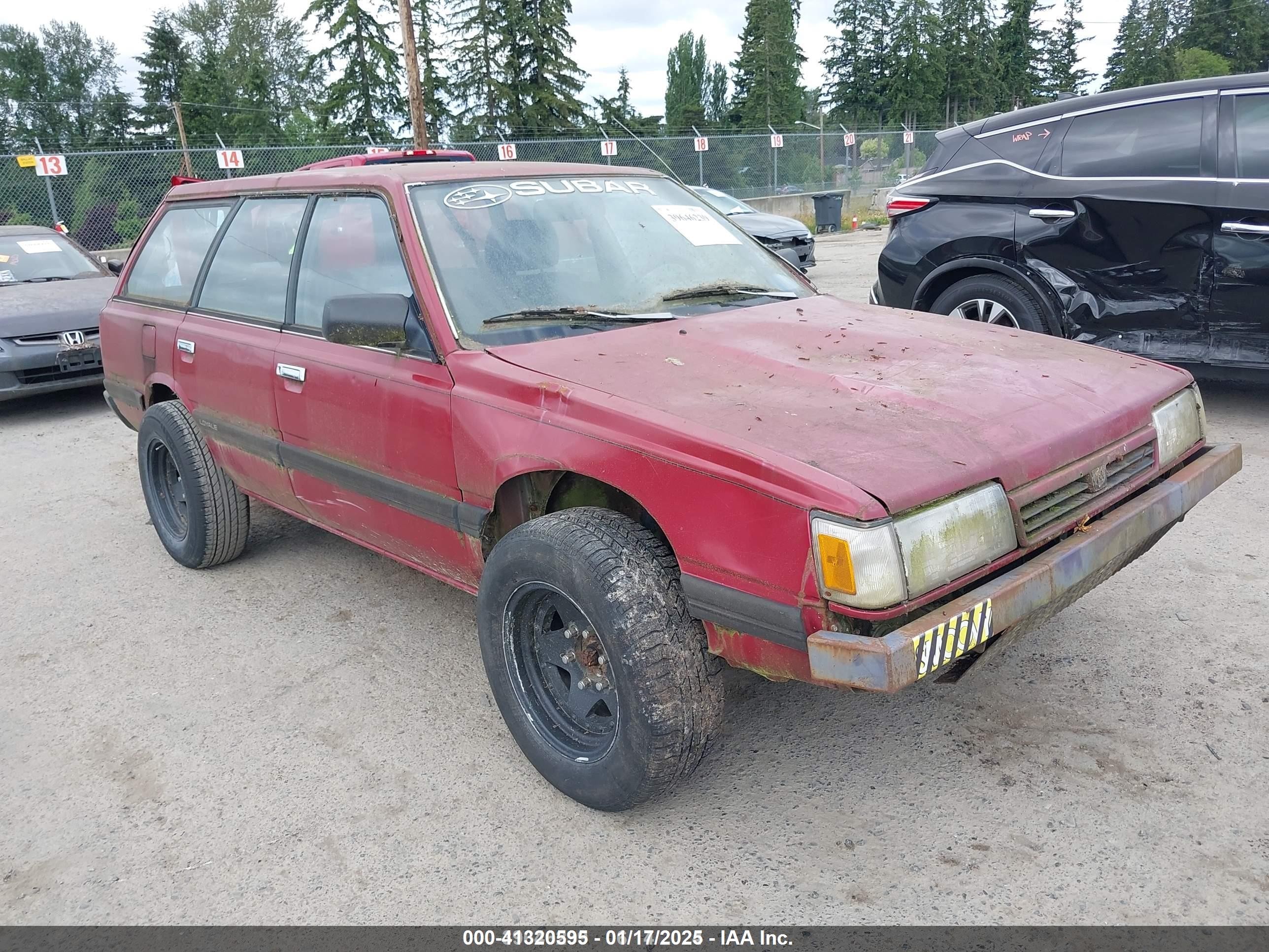 1991 Subaru Loyale   Red vin: JF2AN52B8MD405766
