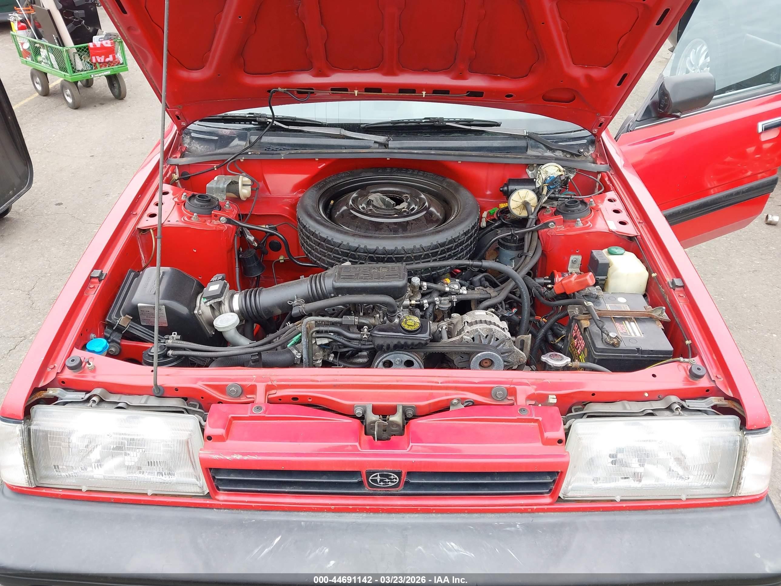 1990 Subaru Loyale   Red vin: JF2AN52B9LD405810