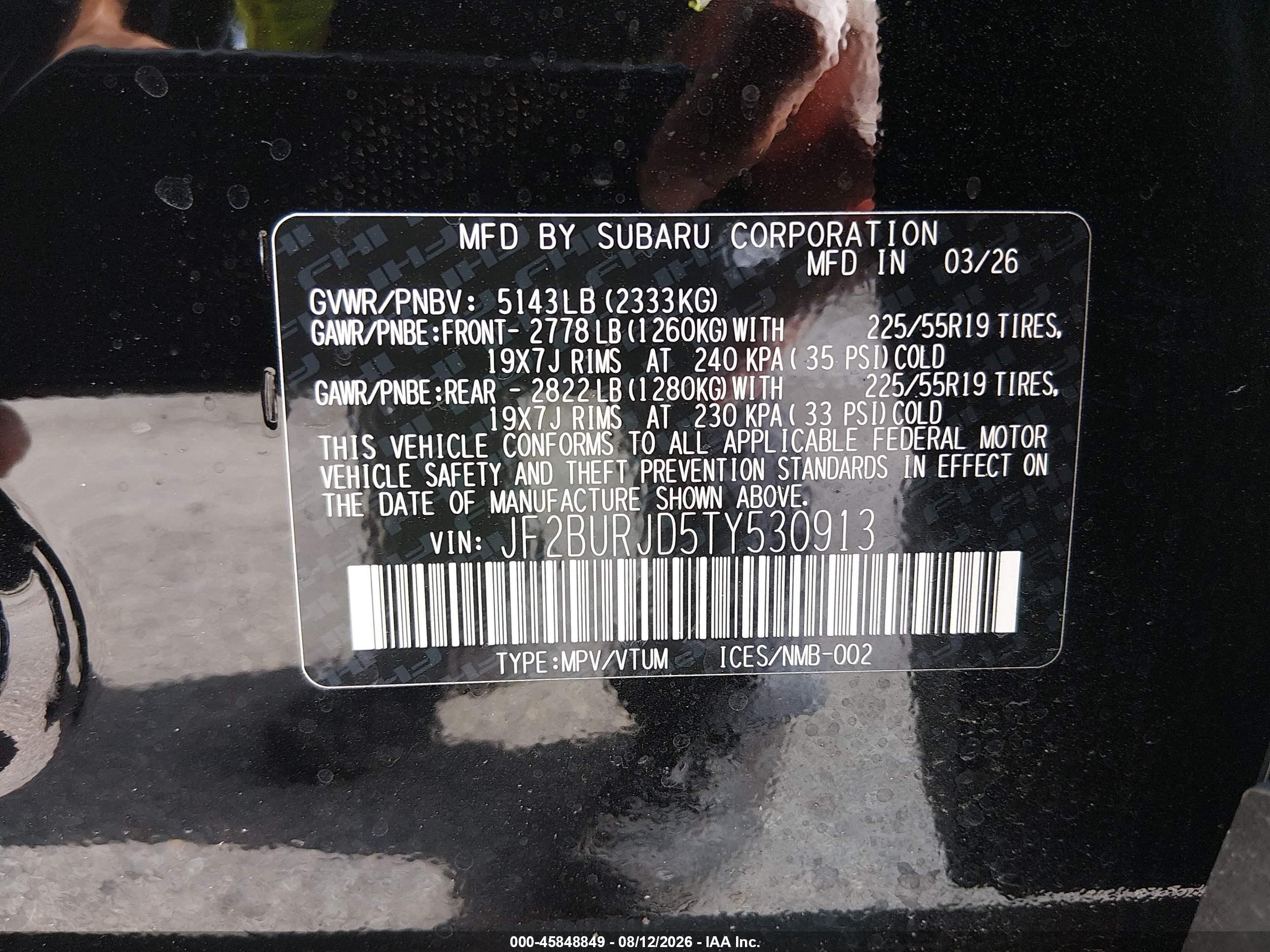 2026 Subaru Outback Touring Xt Black vin: JF2BURJD5TY530913