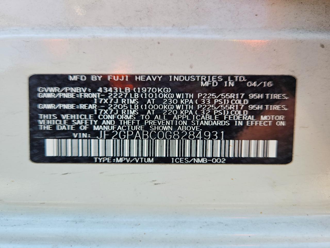 2016 Subaru Crosstrek Premium White vin: JF2GPABC0G8284931