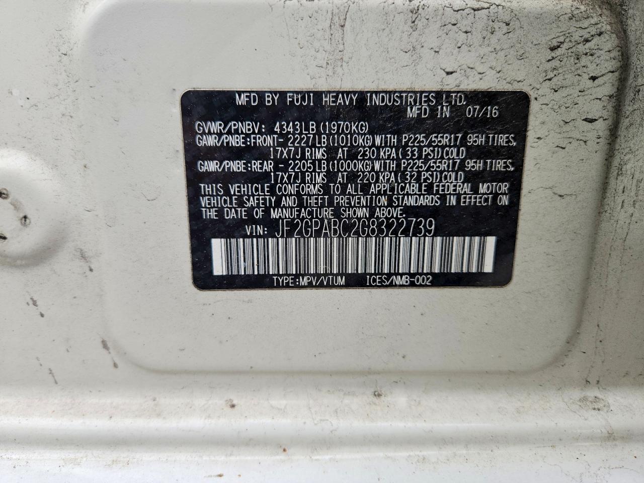 2016 Subaru Crosstrek Premium White vin: JF2GPABC2G8322739
